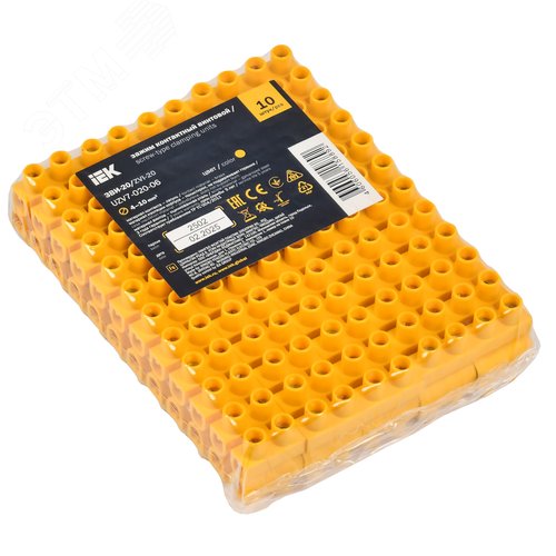 Зажим винтовой ЗВИ-20 4-10мм.кв 12пар не поддерживает горение желтый - фото 2