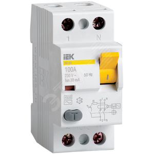 Выключатель дифференциального тока (УЗО) ВД1-63S 2Р 25А 100мА(Электромеханическое)