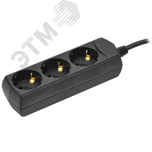 Изображение товара Удлинитель У03 3 места с заземлением 5м 3х1мм2 10А 250В черный GENERICA (шт)