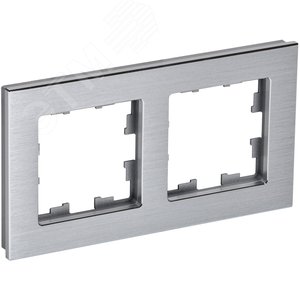 Изображение товара BRITE Рамка 2 поста РУ-2-1-БрА металл алюминий (шт)