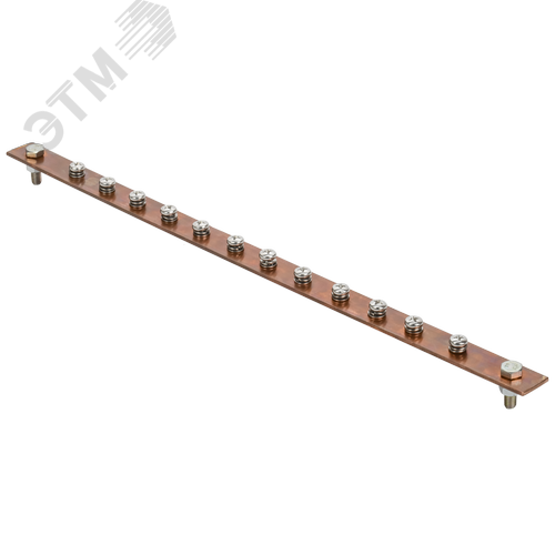 Изображение товара Шина заземляющая главная 483х25х3мм на 12 подключений без изоляторов медь IEK (шт)