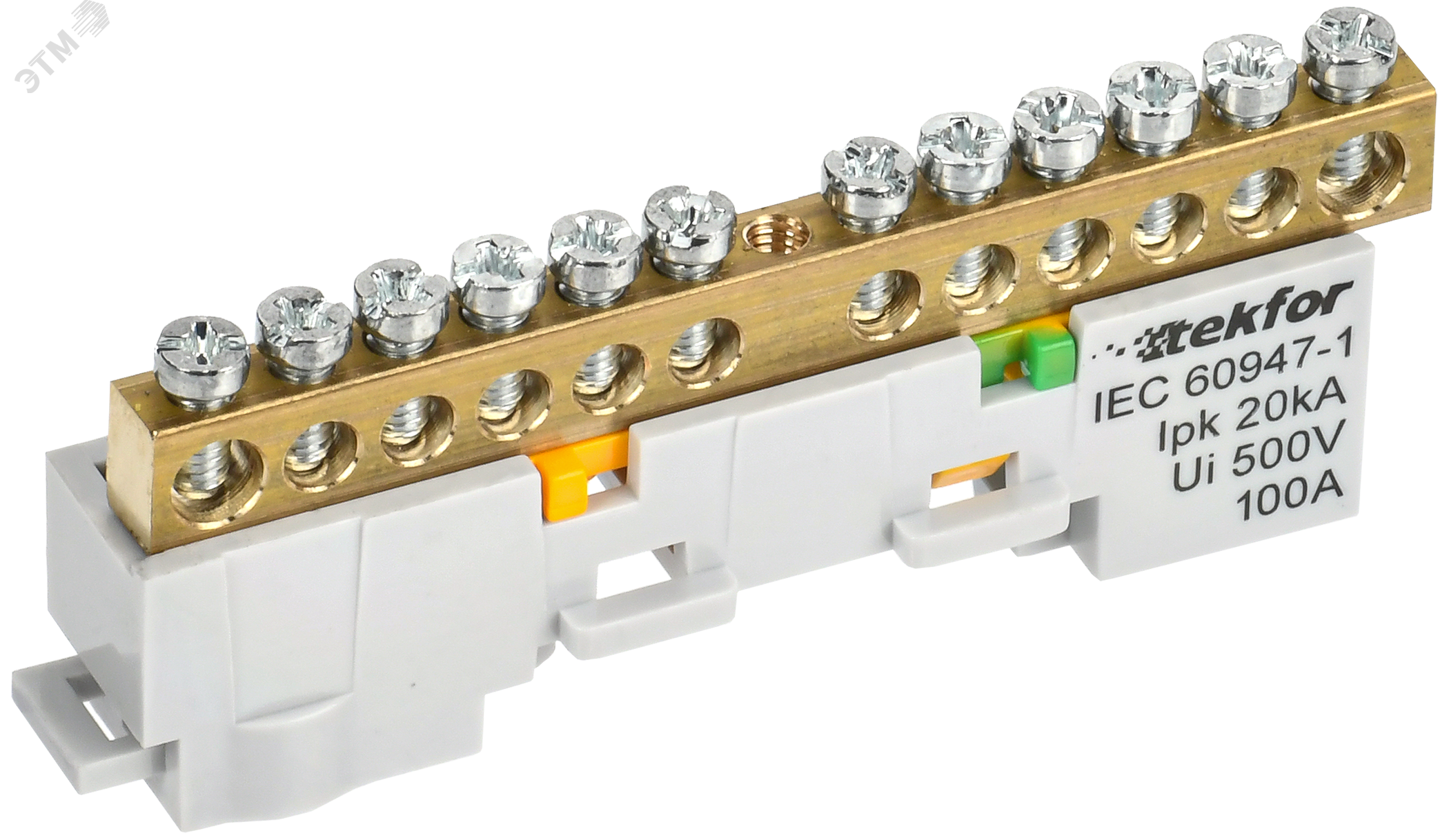 Изображение товара Шина PE земля неизолированная TEKFOR 6х9-12-Ж IEK для электрических щитовых сборок