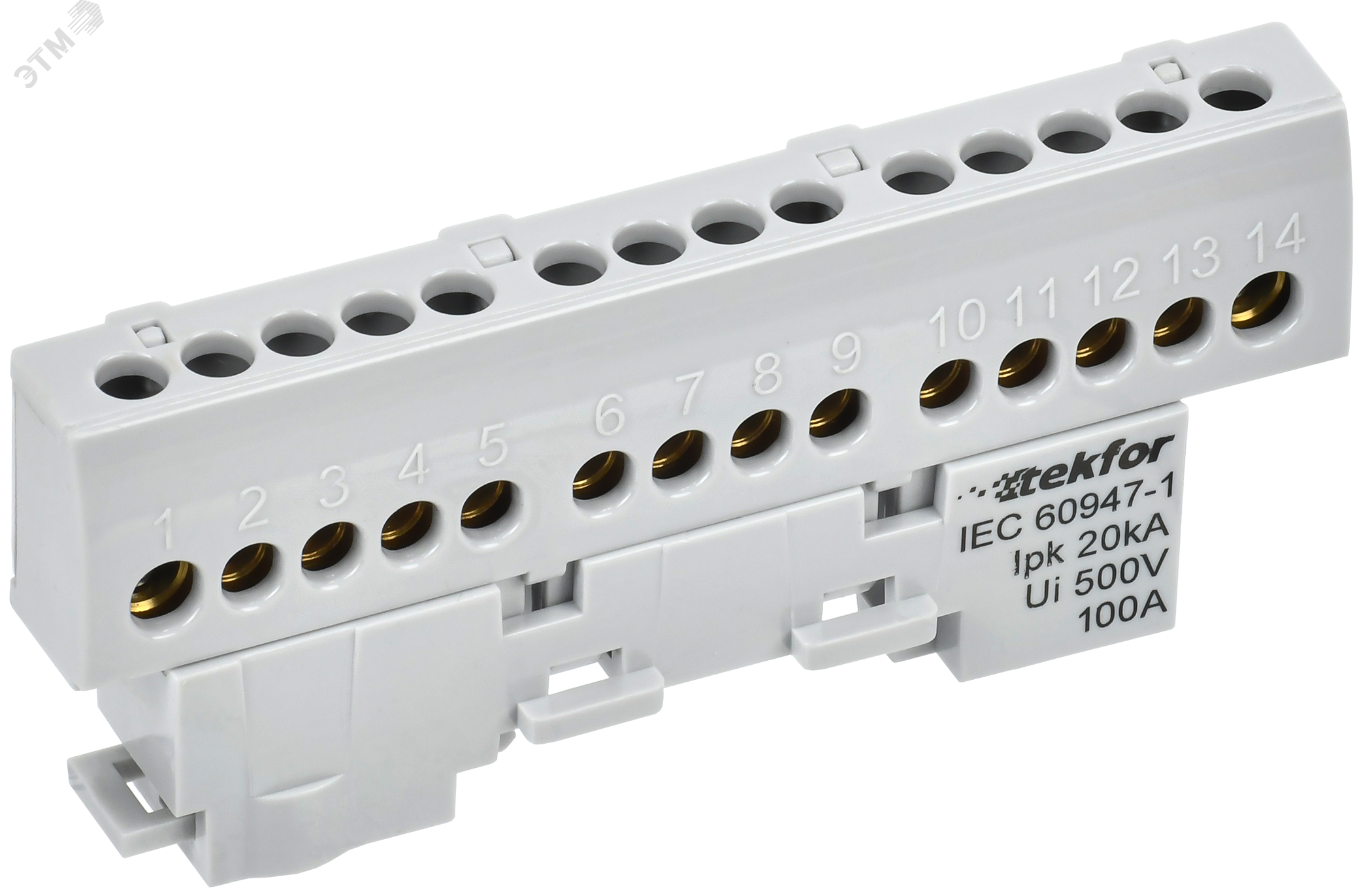 Изображение товара Шина изолированная TEKFOR L 14 контактов для электрощитовых и монтажных работ