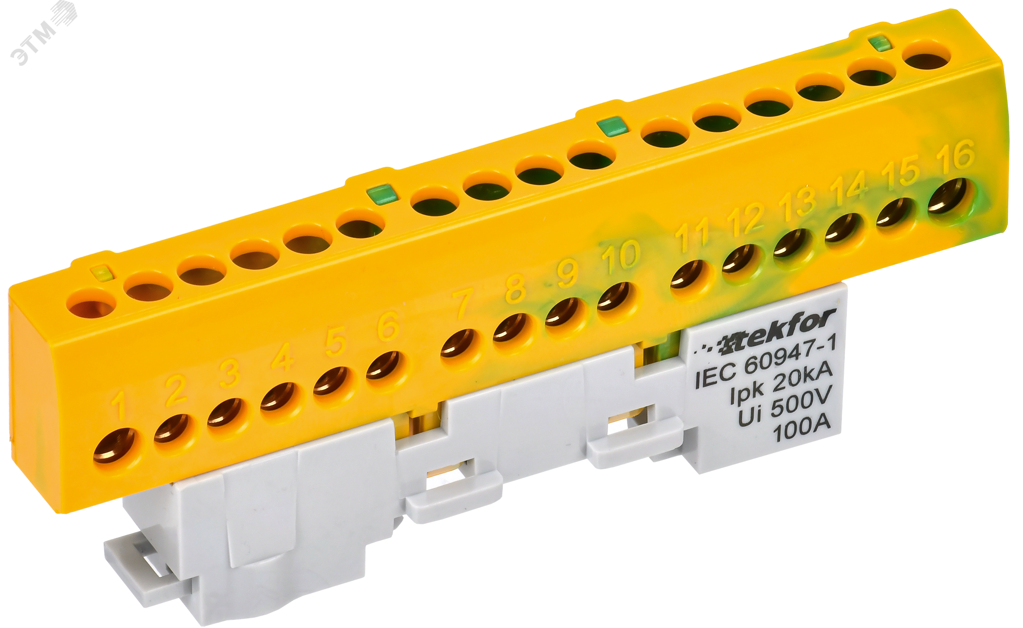 Изображение товара Шина PE земля изолированная на универсальном держателе 6х9-16-ЖЗ IEK