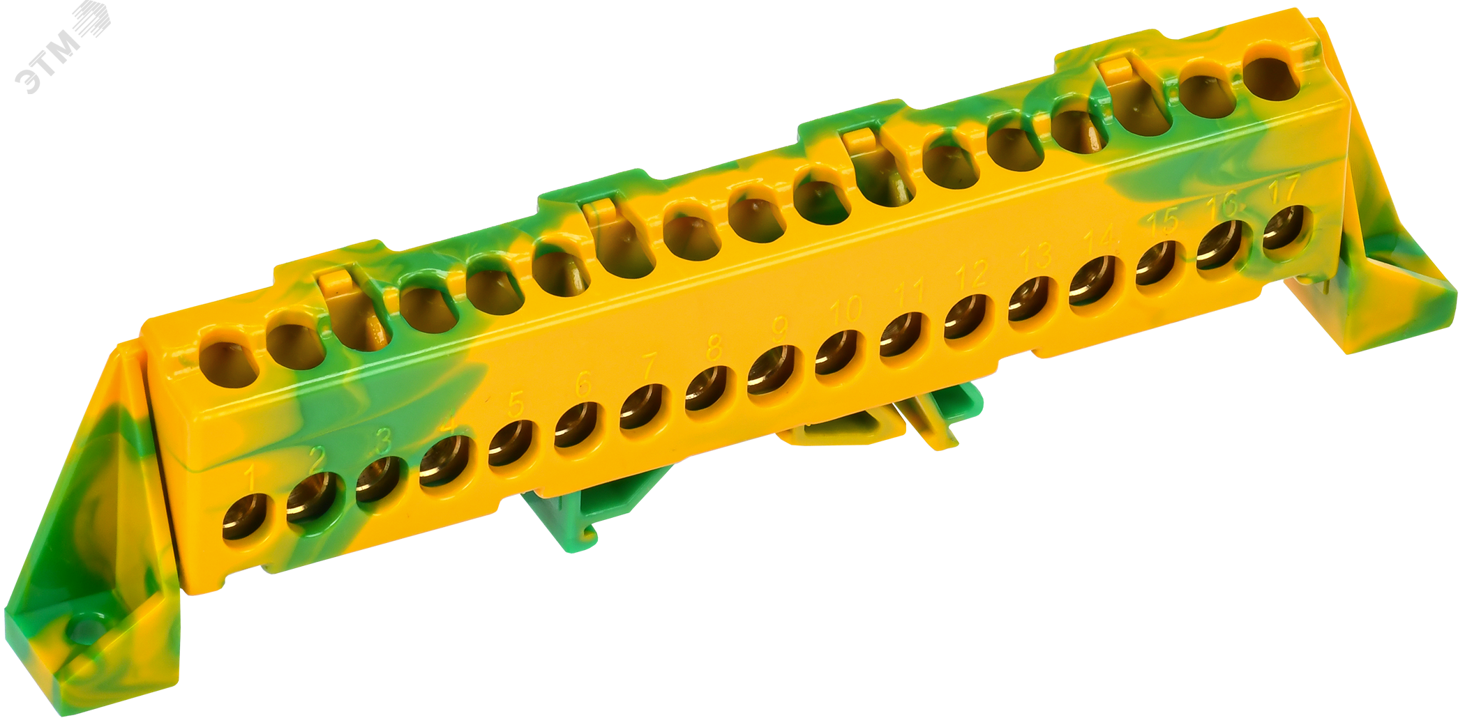 Изображение товара TEKFOR Шина PE земля в комбинированном DIN-изоляторе Стойка 6х9-17-ЖЗ IEK (шт)