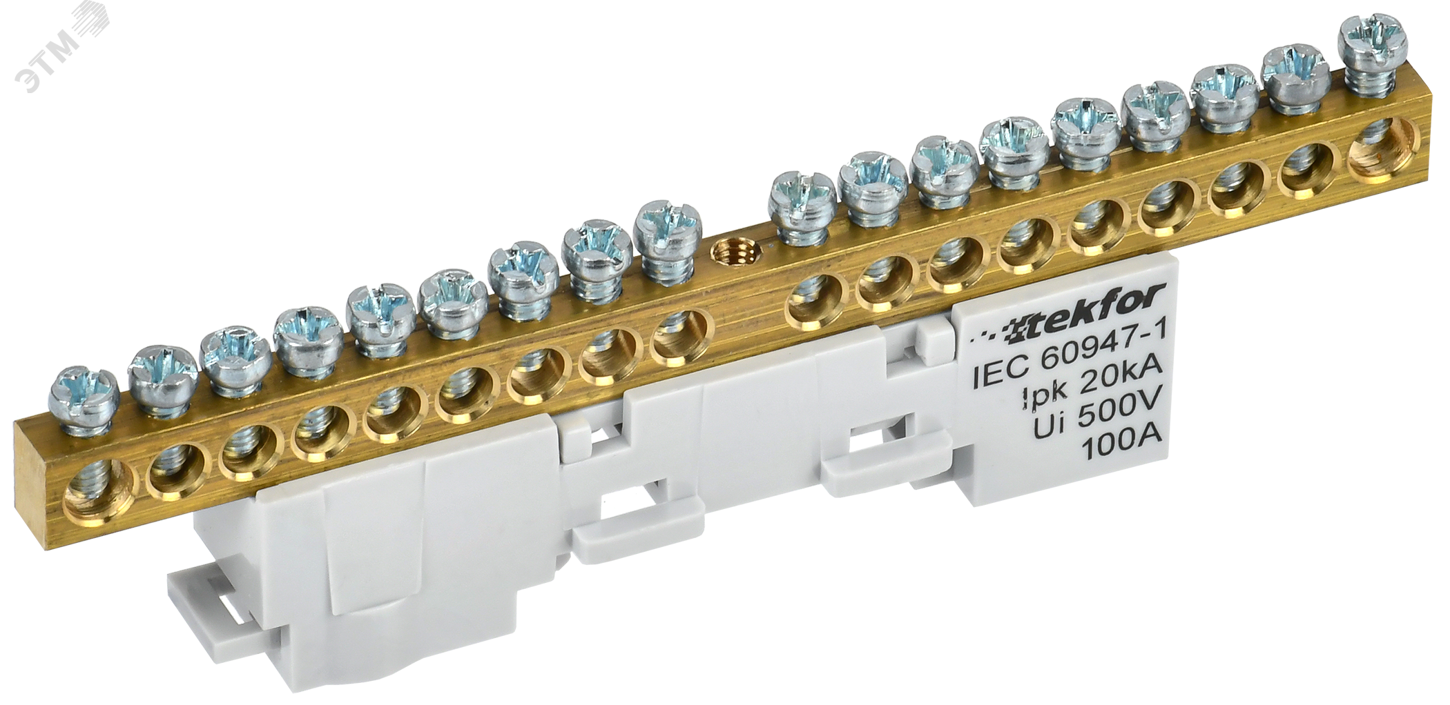 Изображение товара Шина L фаза неизолированная на универсальном держателе 6х9 18 контактов IEK