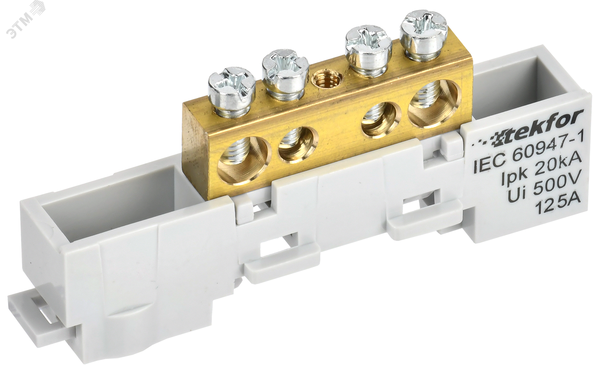 Изображение товара TEKFOR Шина L фаза неизолированная на универсальном держателе IEK 4 контакта 25 мм2