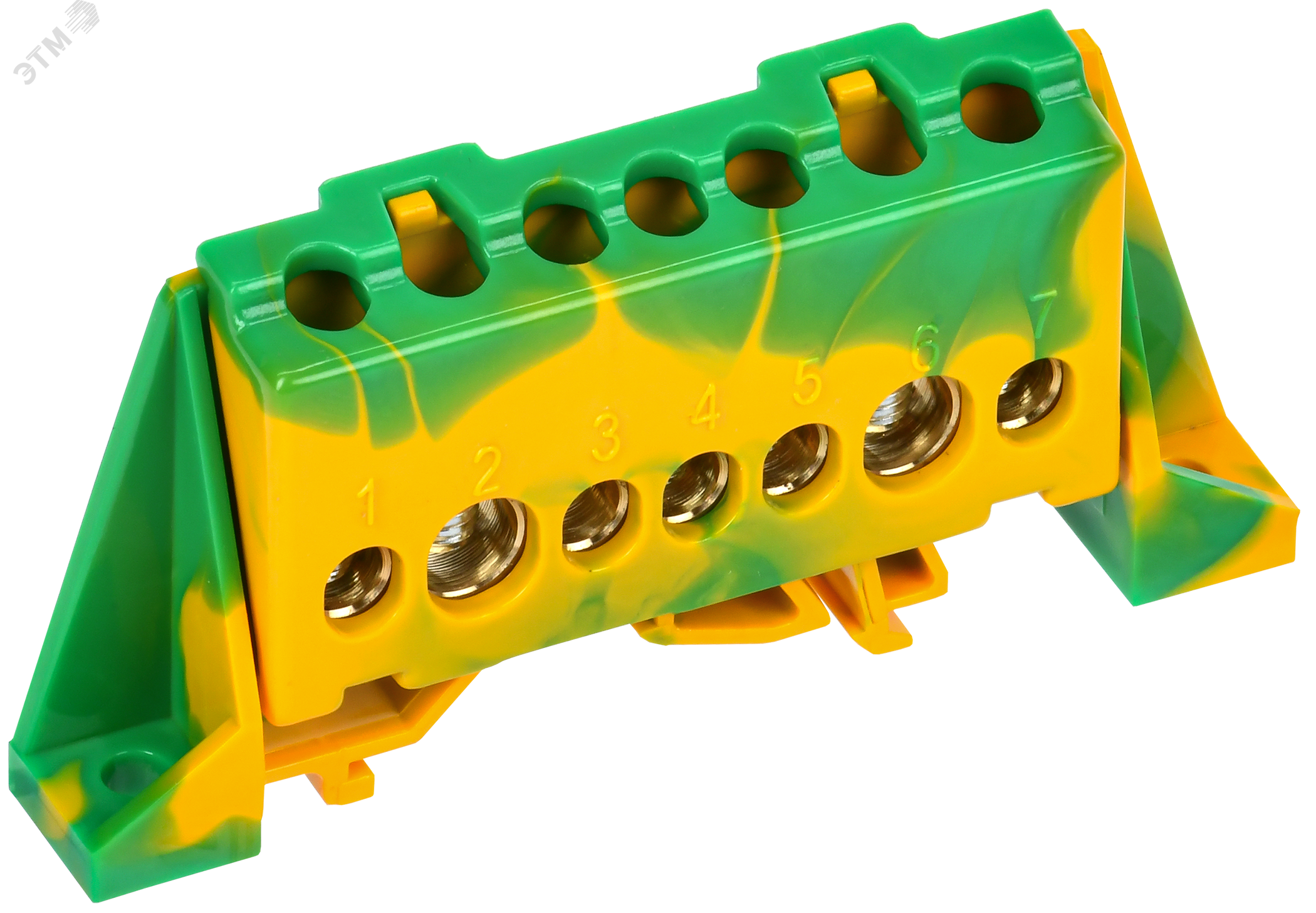 Изображение товара TEKFOR Шина PE земля в комбинированном DIN-изоляторе 8х12-7-ЖЗ IEK