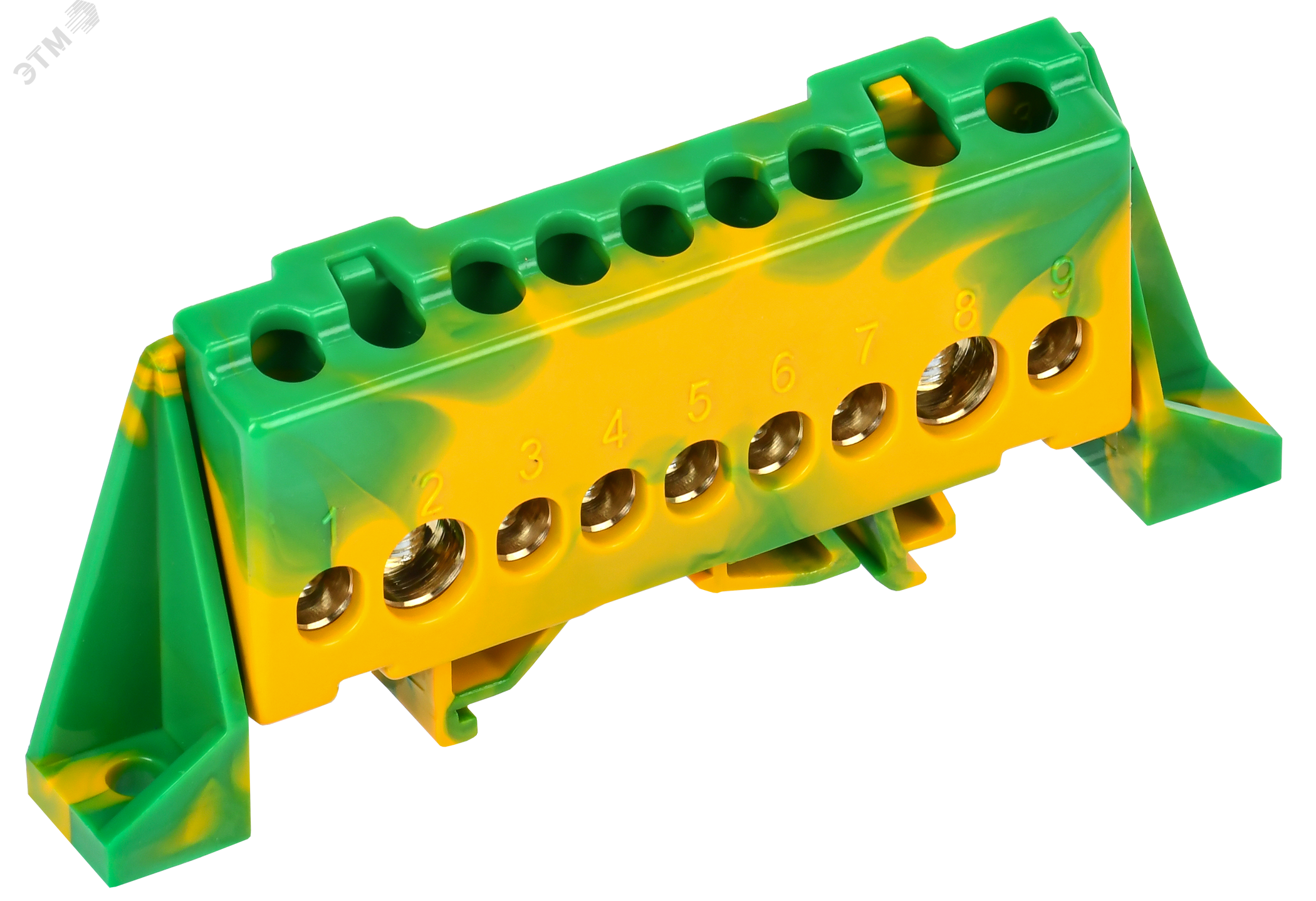 Изображение товара Шина PE с DIN-изолятором 9 контактов 25 мм для электросборки IEK