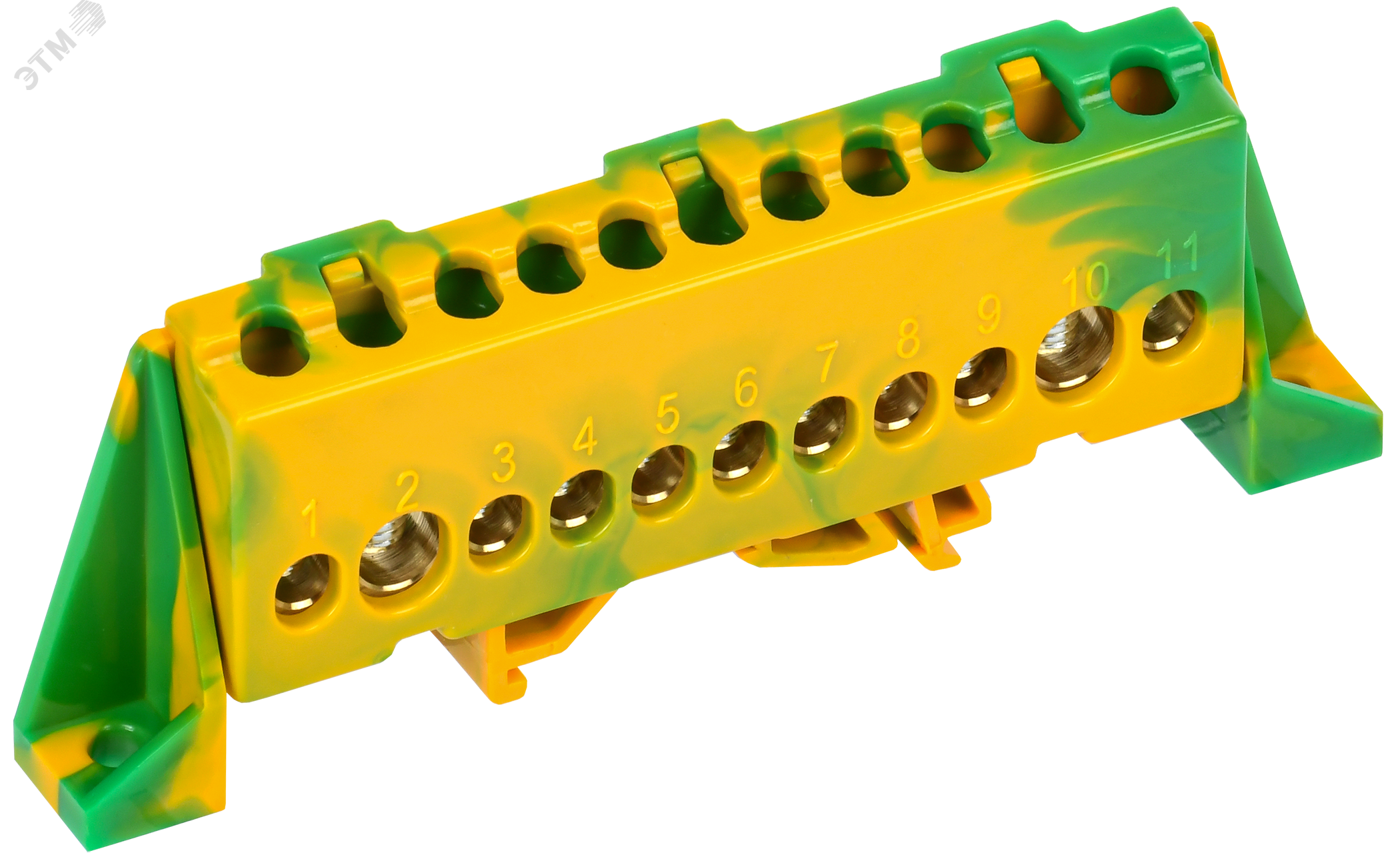 Изображение товара TEKFOR Шина PE земля в комбинированном DIN-изоляторе Стойка 8х12-11-ЖЗ IEK (шт)