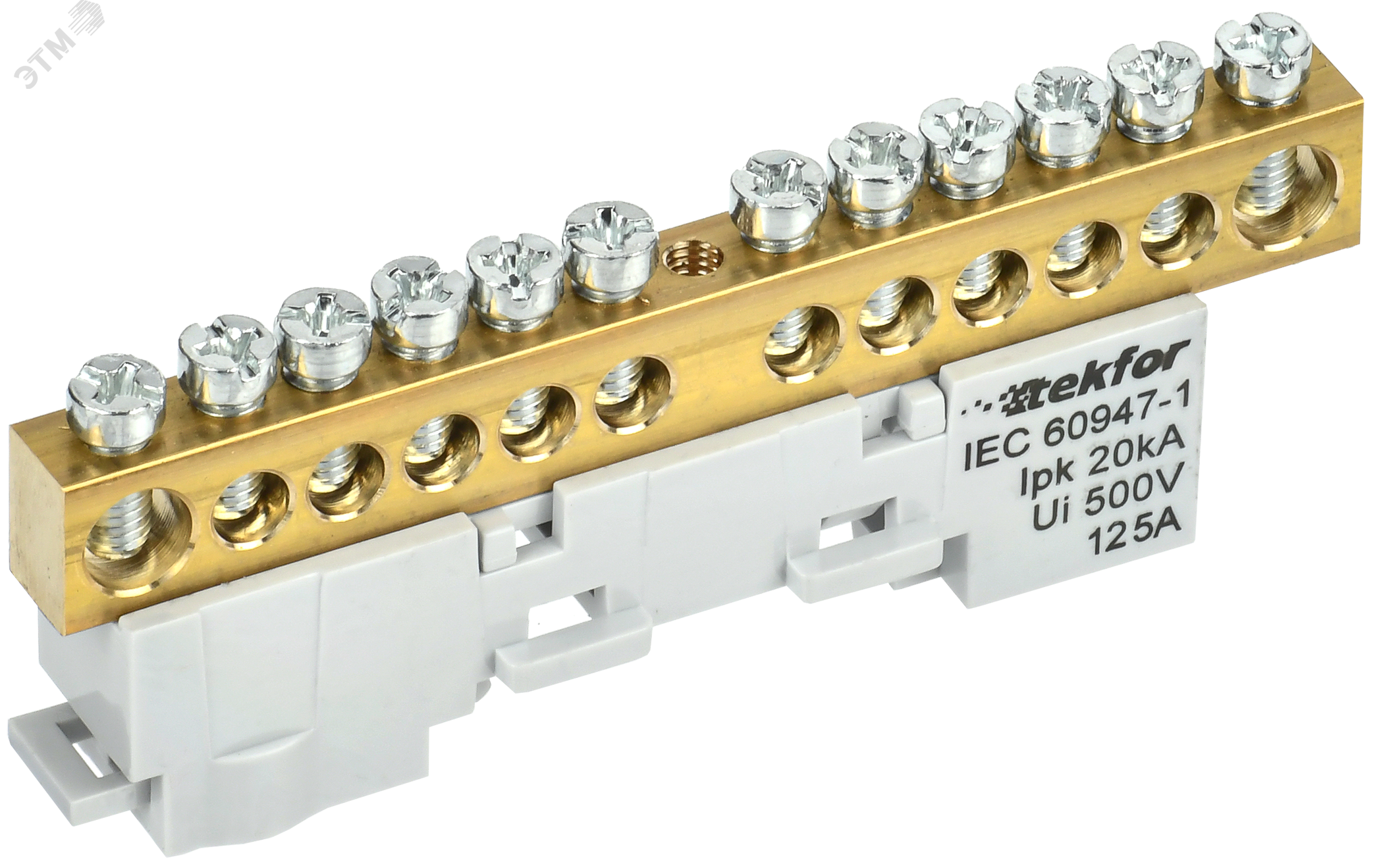 Изображение товара Шина TEKFOR L фаза неизолированная 8х12 на универсальном держателе IEK