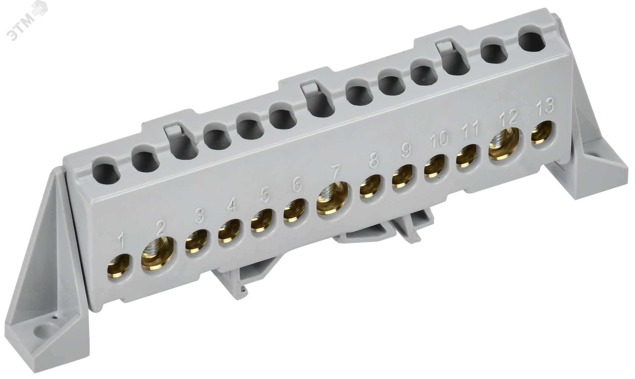 Изображение товара Шина L фаза в комбинированном DIN-изоляторе IEK 13 контактов 25 мм комплект