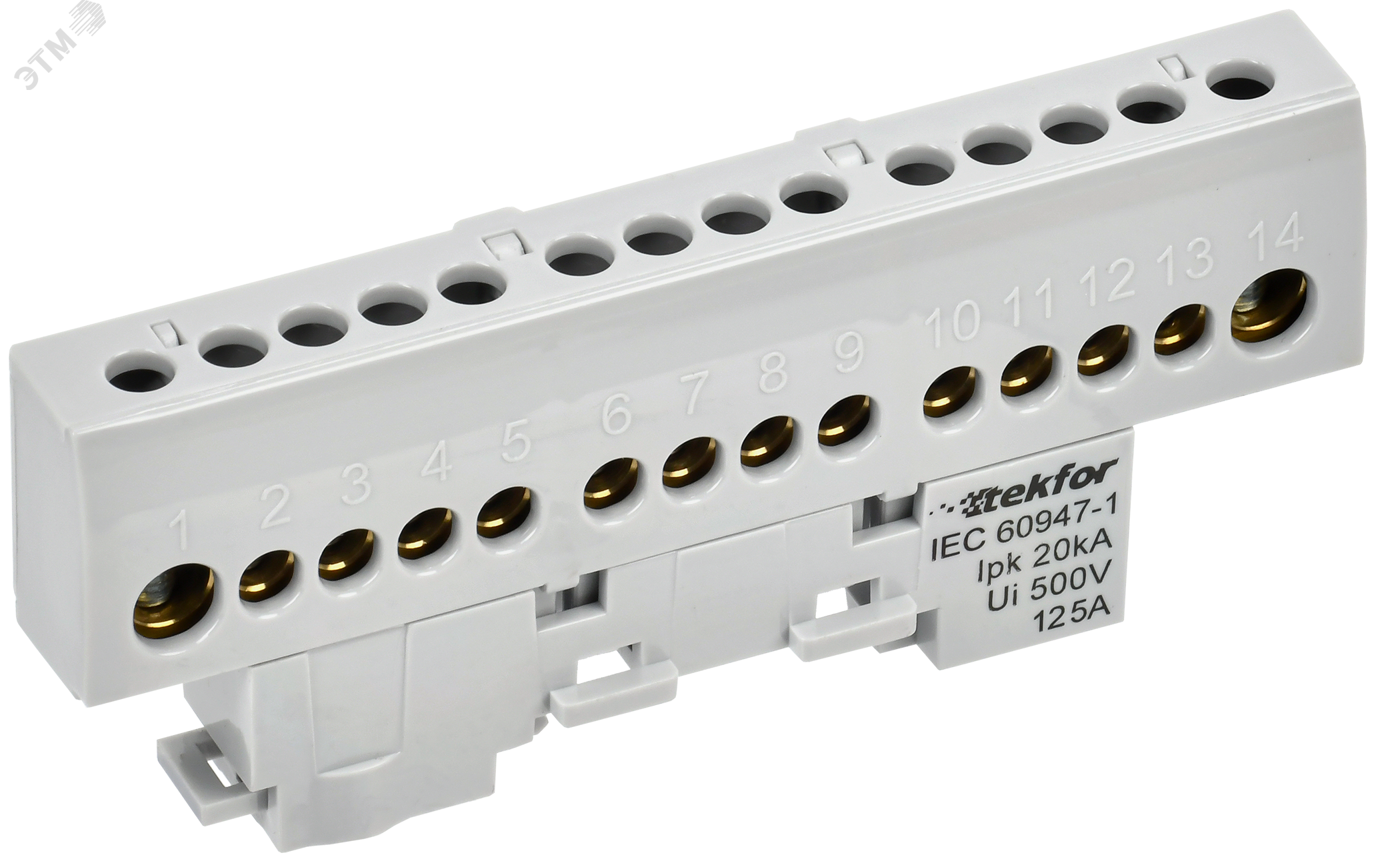 Изображение товара Шина L фаза изолированная на универсальном держателе IEK 8х12-14 с винтовым подключением