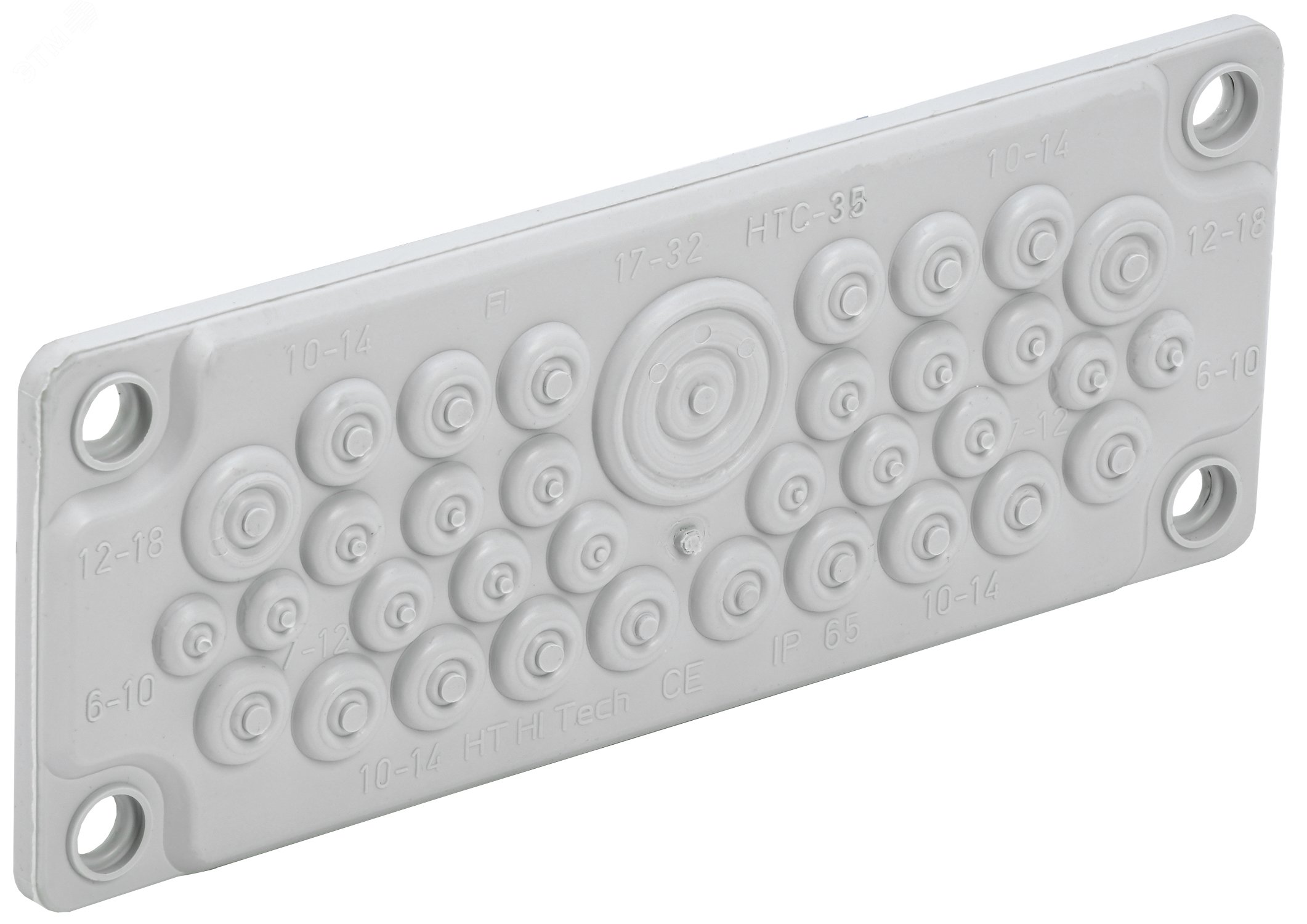 Изображение товара TITAN Ввод кабельный мембранный 35 отверстий d=7-32мм IP65 серый (шт)
