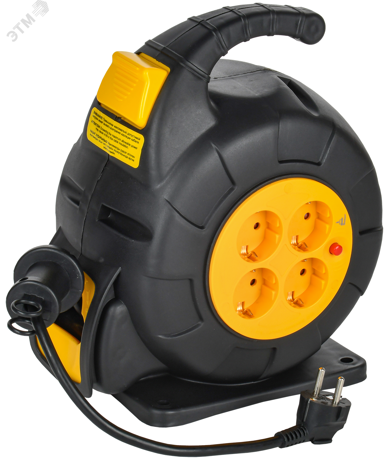 Изображение товара Удлинитель силовой на катушке со смоткой 10 м IEK TWIST УК10 4 поста 16 А