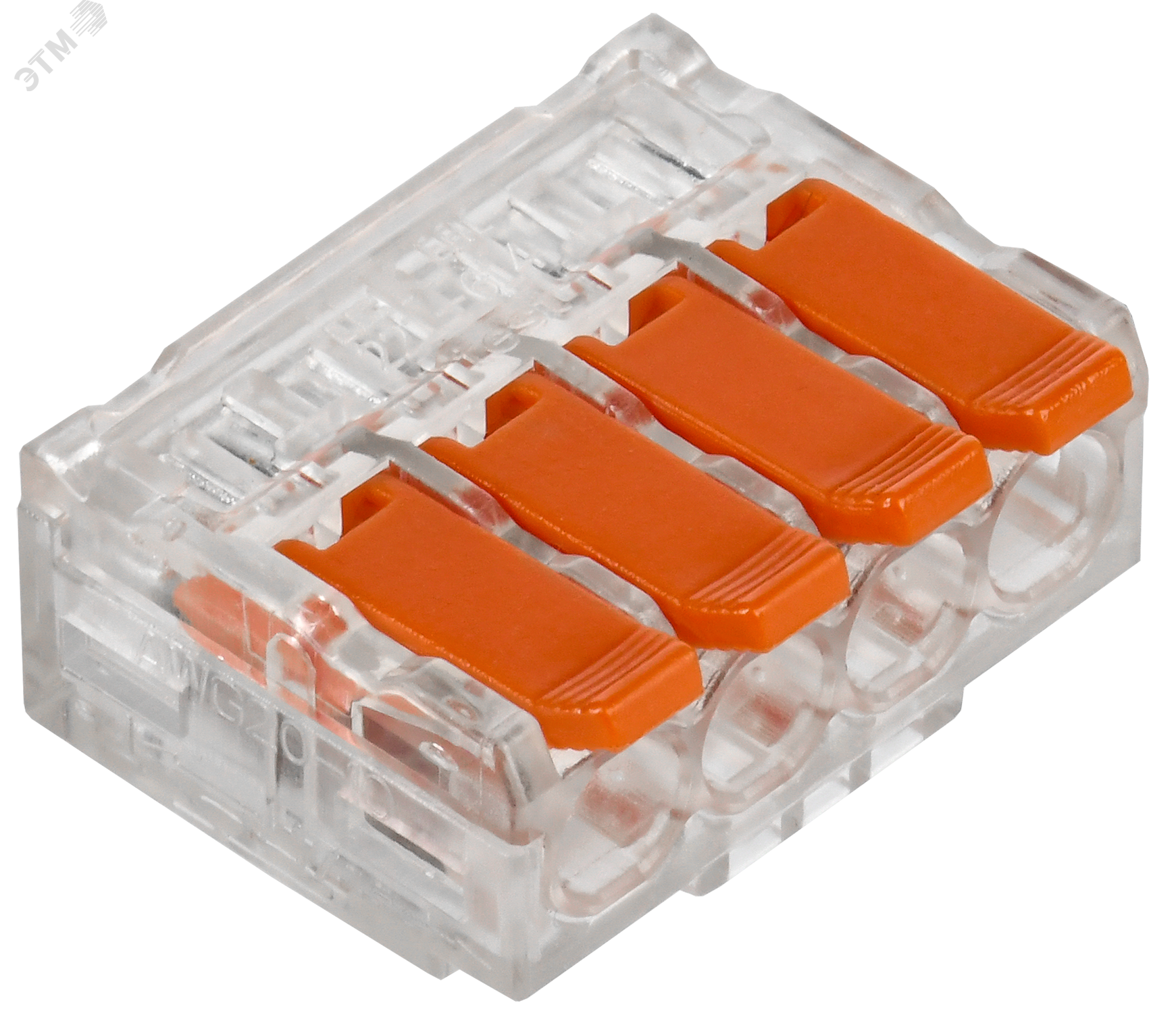 Изображение товара Строительно-монтажная клемма IEK СМК 221-614 4 контакта для проводов 0.5-6 мм²