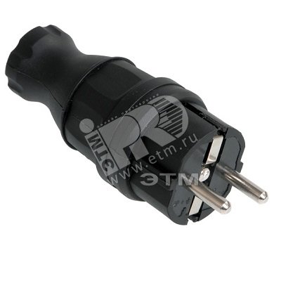 ОМЕГА Вилка прямая каучук 16А 2Р+E IР44 IEK купить цена