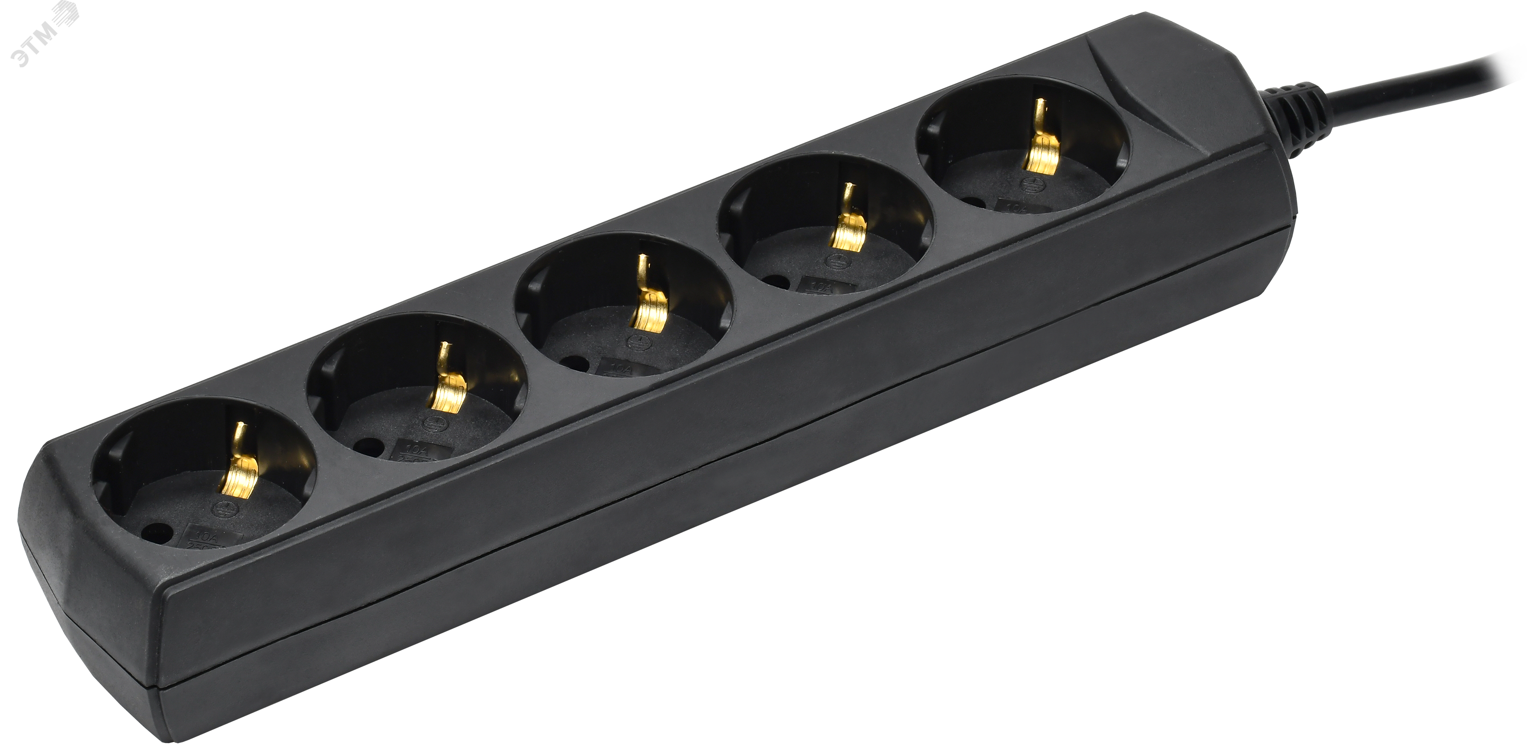 Изображение товара Удлинитель GENERICA У05 5 розеток с заземлением 5 метров черный