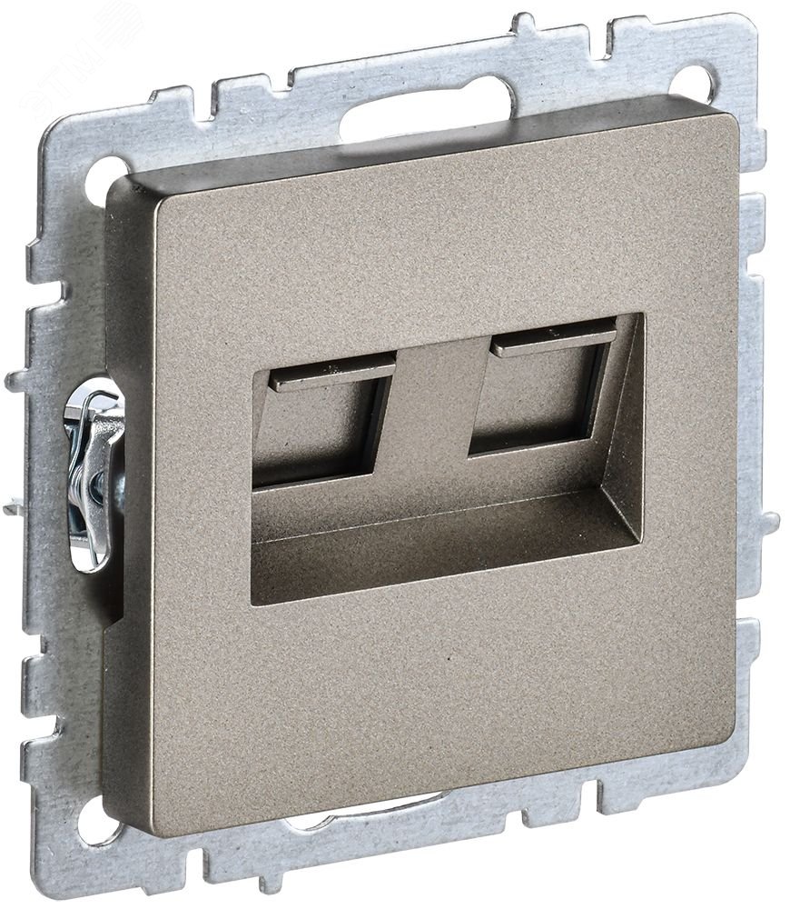 BRITE Розетка компьютерная двойная RJ45 кат.5E РК10-2-БрШ шампань ...