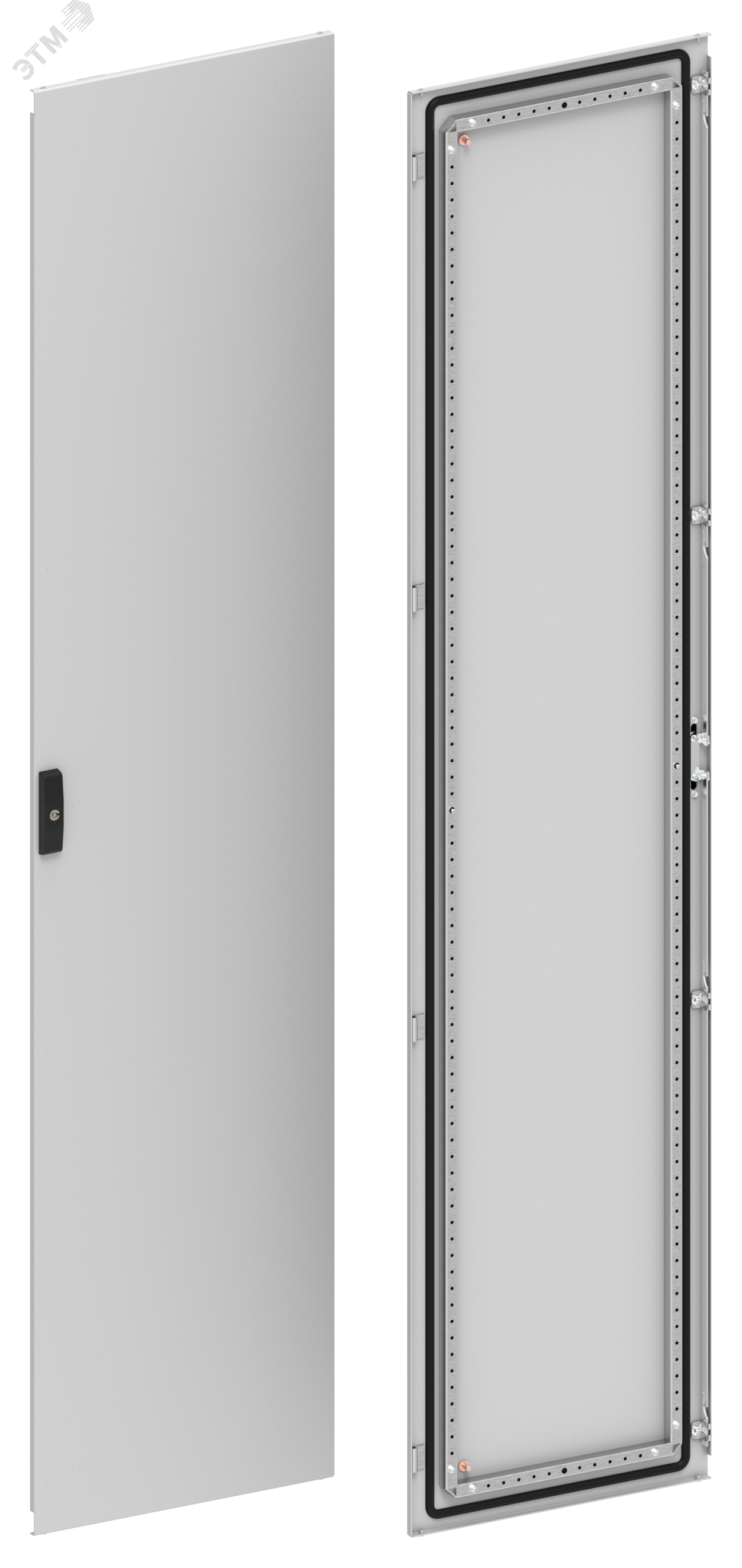 Изображение товара Двустворчатая металлическая дверь IEK 2200х500 мм серый из стали для входа