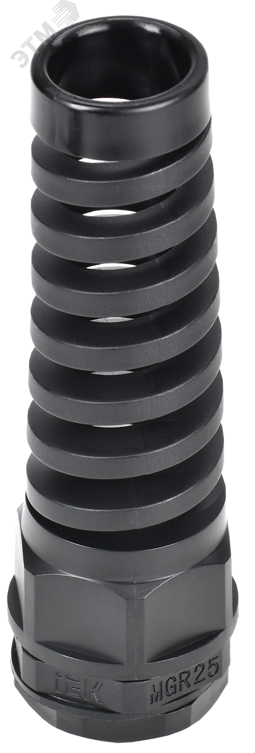 Изображение товара Сальник MGR 25 с гибким отводом IP68 черный IEK для защиты кабелей