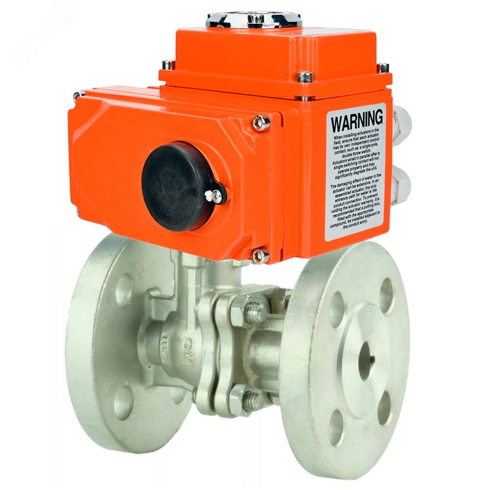 Изображение товара Кран шаровой полнопроходной из нержавеющей стали с электроприводом Ду25 Ру40