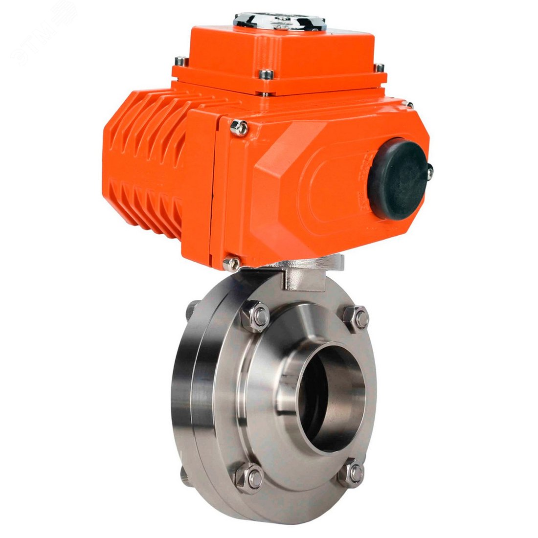 Изображение товара Затвор дисковый поворотный 304-304-Sil-2W-W-H Ду20 Ру10 под приварку, корпус пищевая нержавеющая сталь 304, уплотнение Silicon, с электроприводом QT2-003-220VAC (шт)