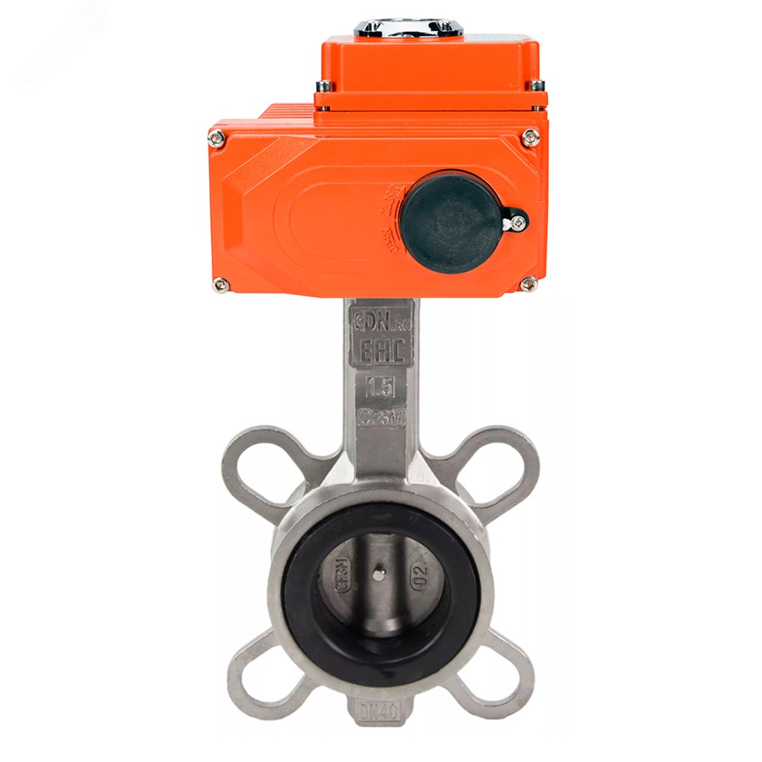 Изображение товара Затвор дисковый поворотный DN.ru Ду50 Ру16 из нержавеющей стали 316L с электроприводом QT2-003-220V