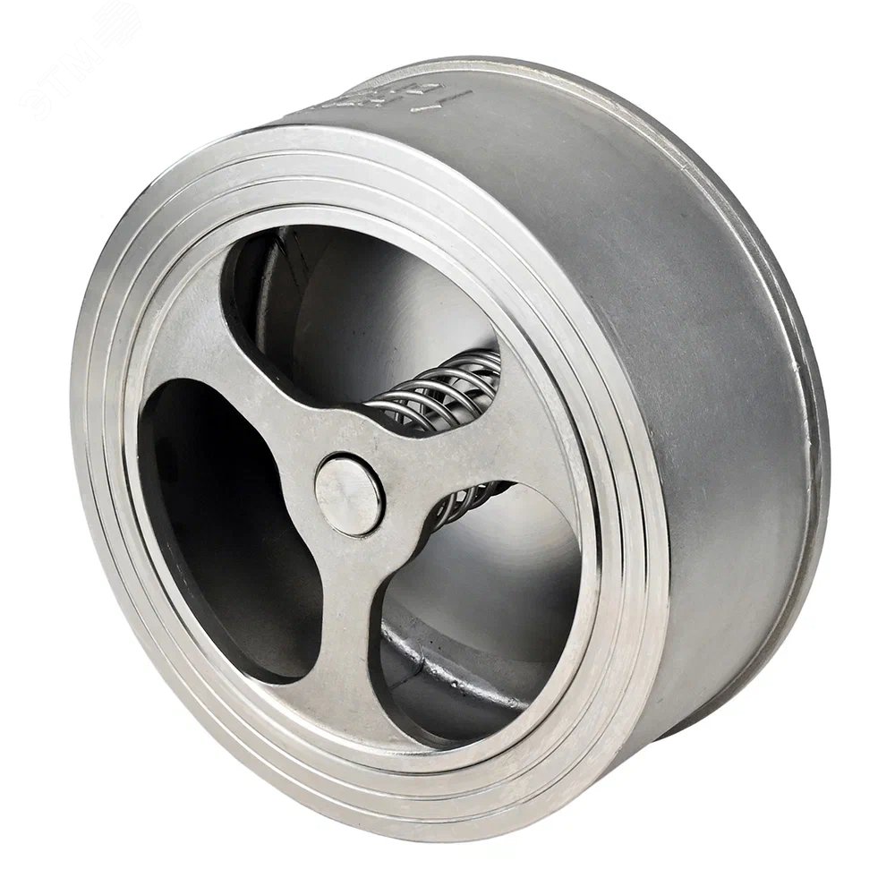 Изображение товара Клапан обратный MV-53 Ду80 Ру40 межфланцевый, пружинный, корпус нержавеющая сталь, диск нержавеющая сталь (шт)