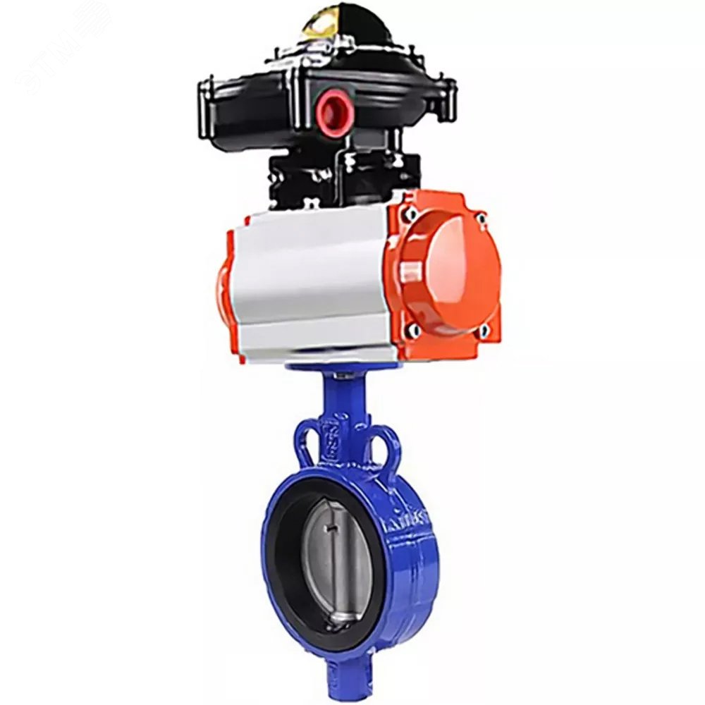 Изображение товара Затвор дисковый поворотный AL-316L-EPDM Ду25 Ру16 с пневмоприводом для воды и воздуха