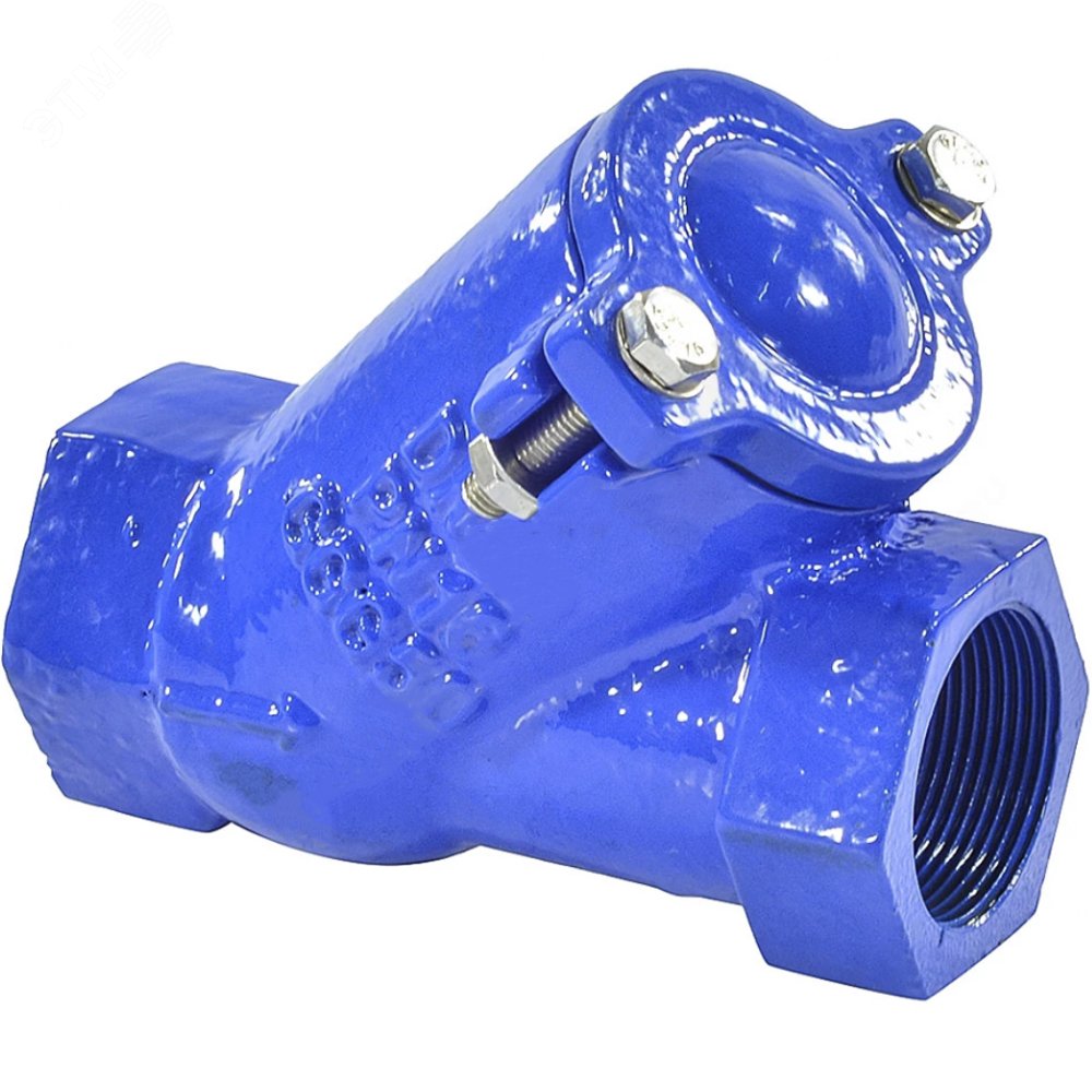 Изображение товара Клапан обратный GGG50-NBR-SteelNBR-80-2'' Ду50 Ру16 резьбовой, шаровой, корпус чугун, шар сталь+NBR, уплотнение NBR (шт)