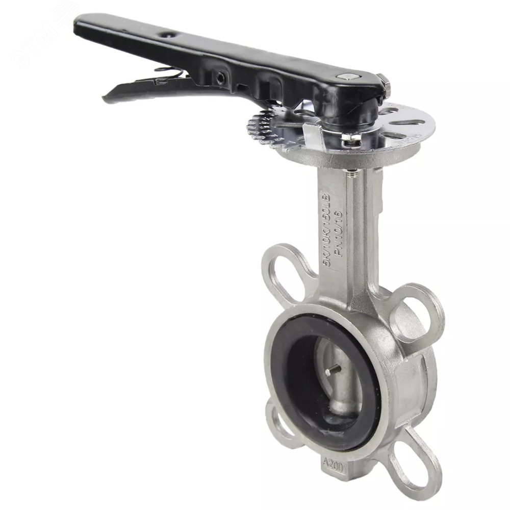 Изображение товара Затвор дисковый поворотный из нержавеющей стали 316L Ду100 Ру16, F07