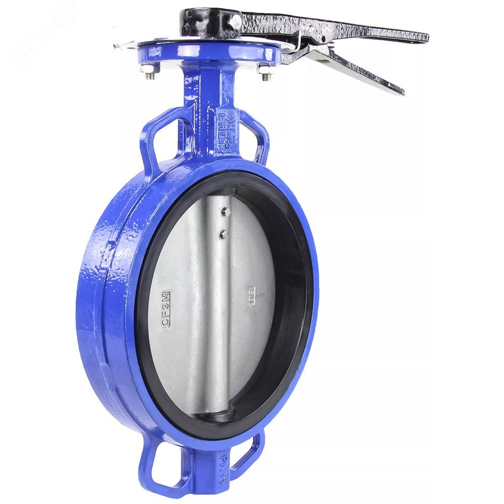 Изображение товара Затвор дисковый поворотный WCB-316L-EPDM Ду300 с рукояткой и межфланцевым соединением