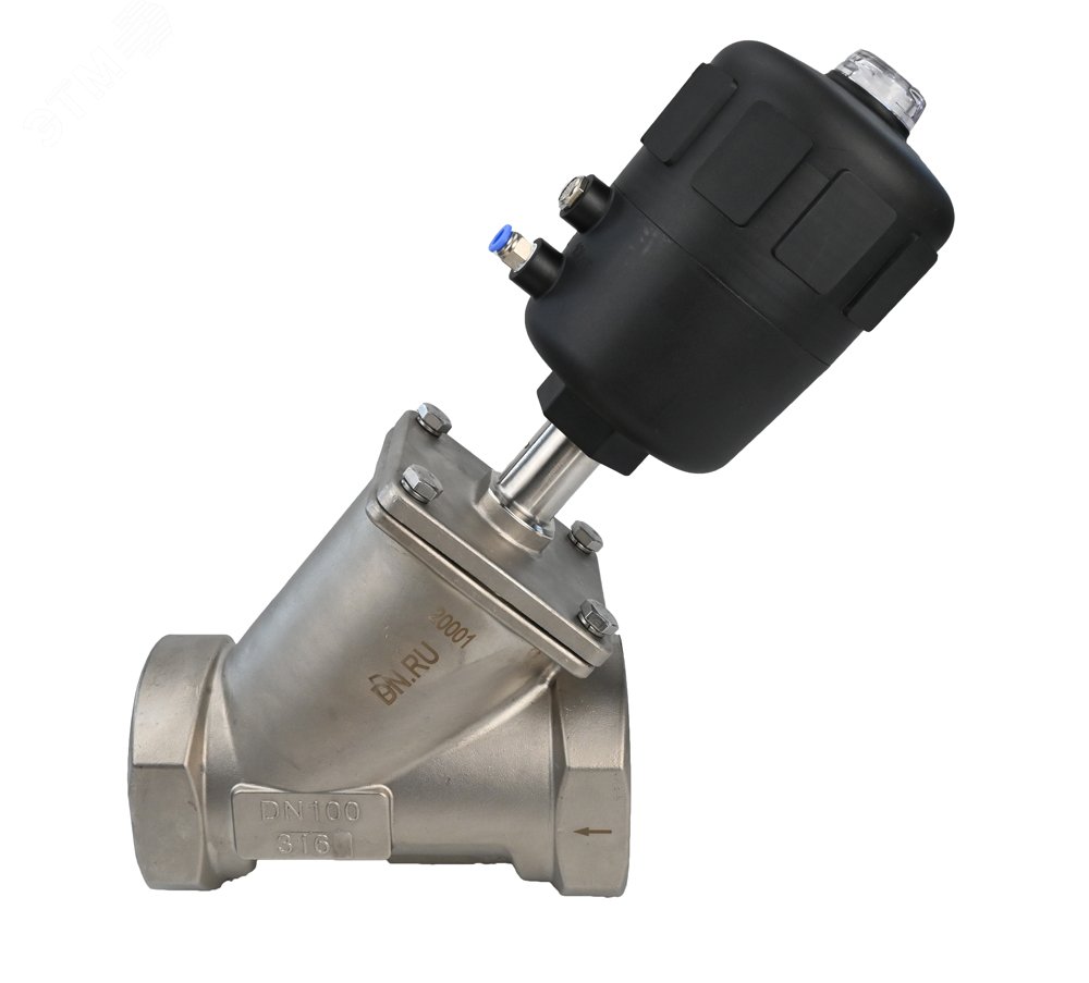 Изображение товара Клапан отсечной пневматический стальной Ду100 Ру25 ВР 4'' Россия