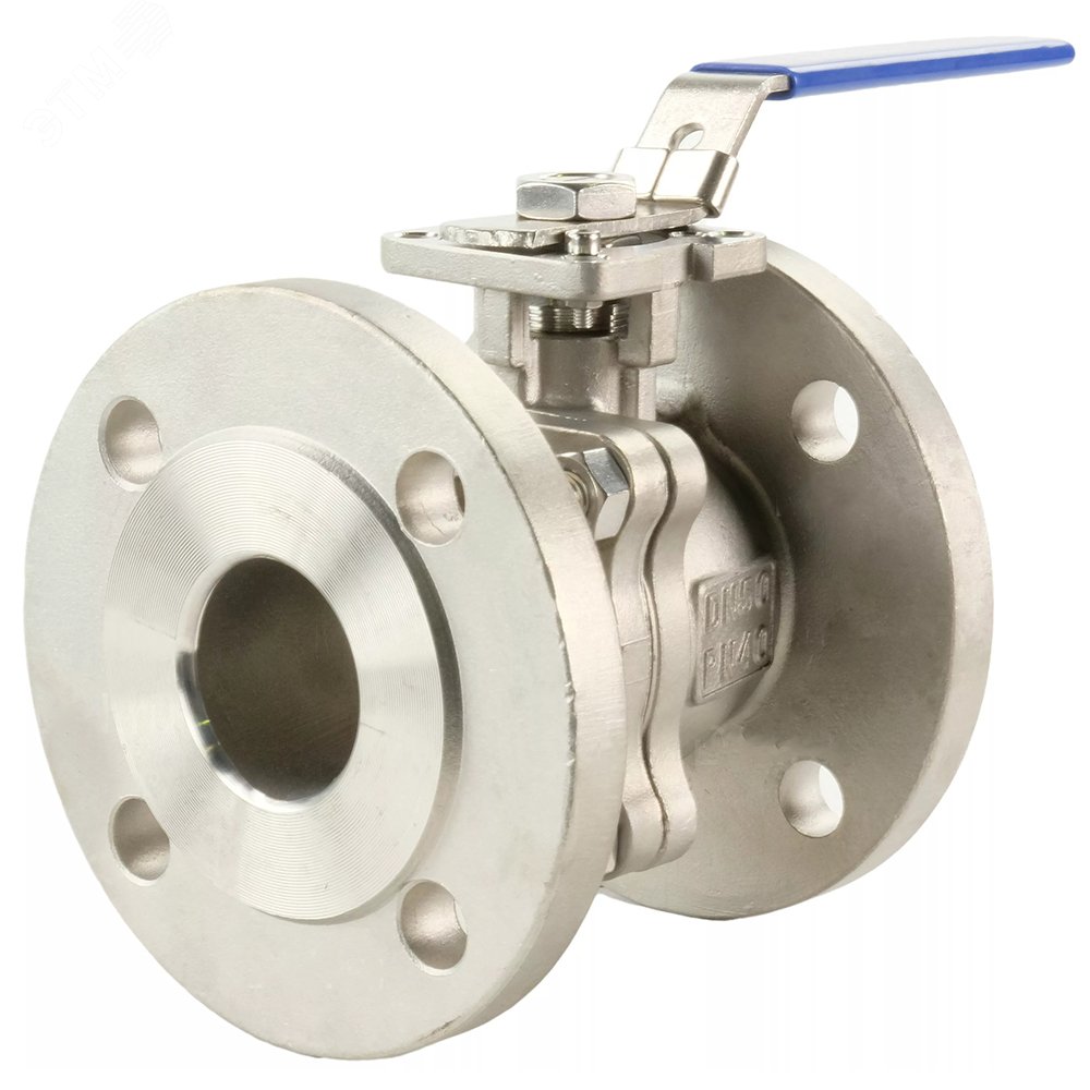 Изображение товара Кран шаровой полнопроходной Ду50 Ру40 из нержавеющей стали AISI 316 фланцевый