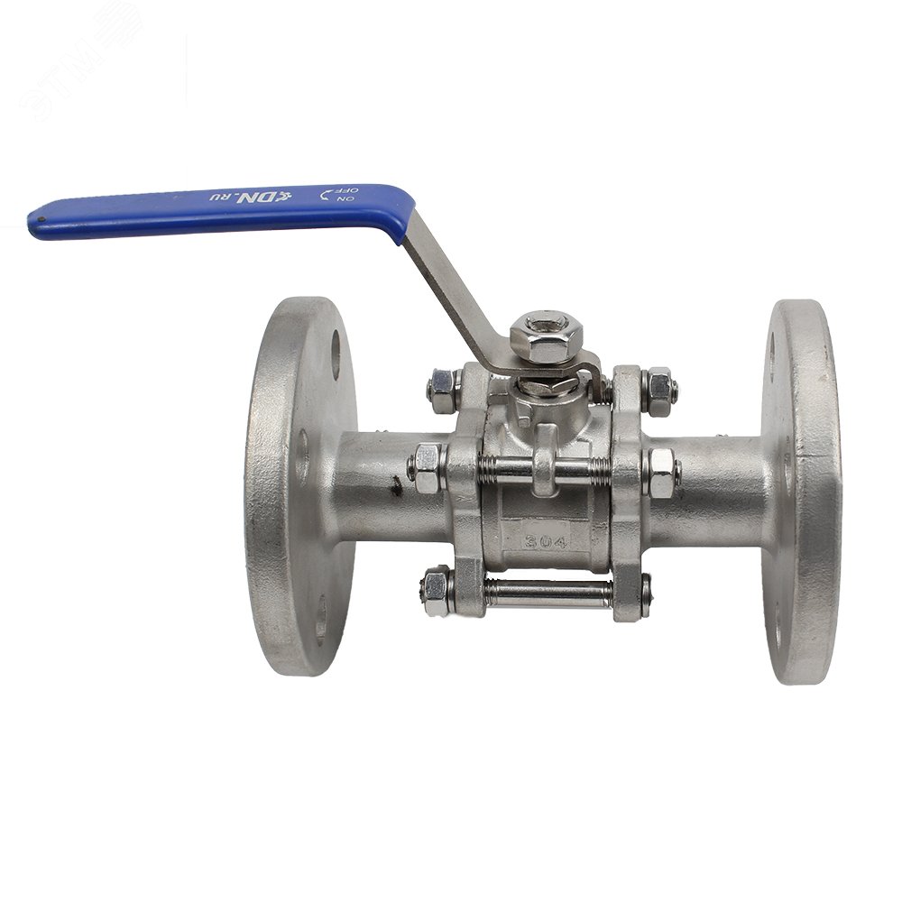 Изображение товара Кран шаровой Ду100 Ру16 фланцевый нержавеющая сталь 304 с ручкой-рычагом