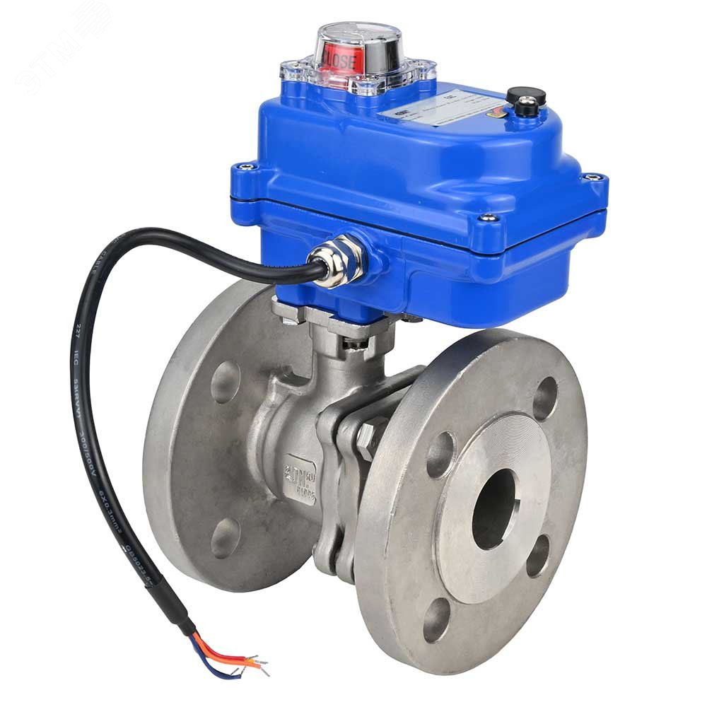 Изображение товара Кран шаровой полнопроходной Ду25 Ру40 с электроприводом 24В AISI 316