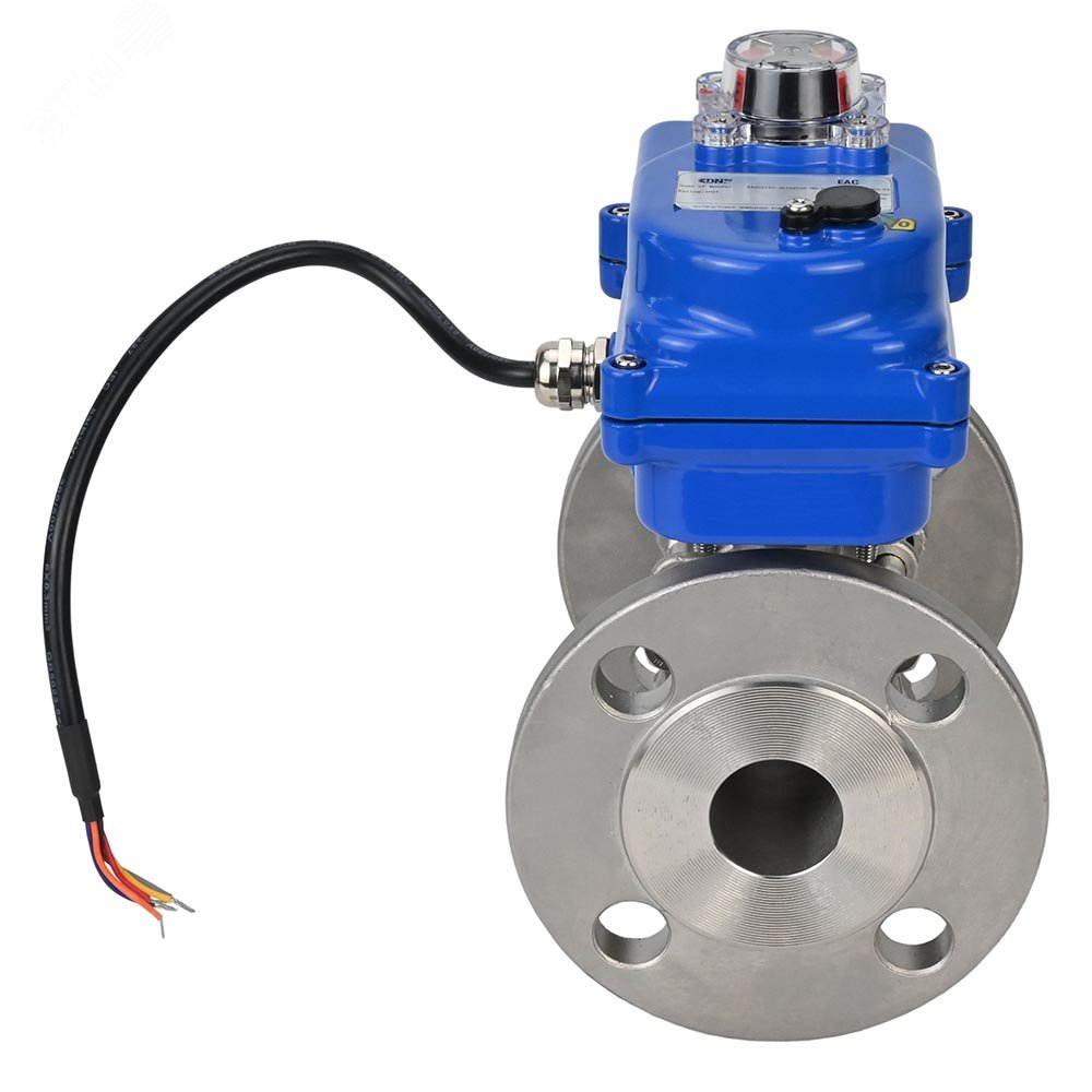 Изображение товара Кран шаровой полнопроходной из нержавеющей стали с электроприводом Ду15 Ру40