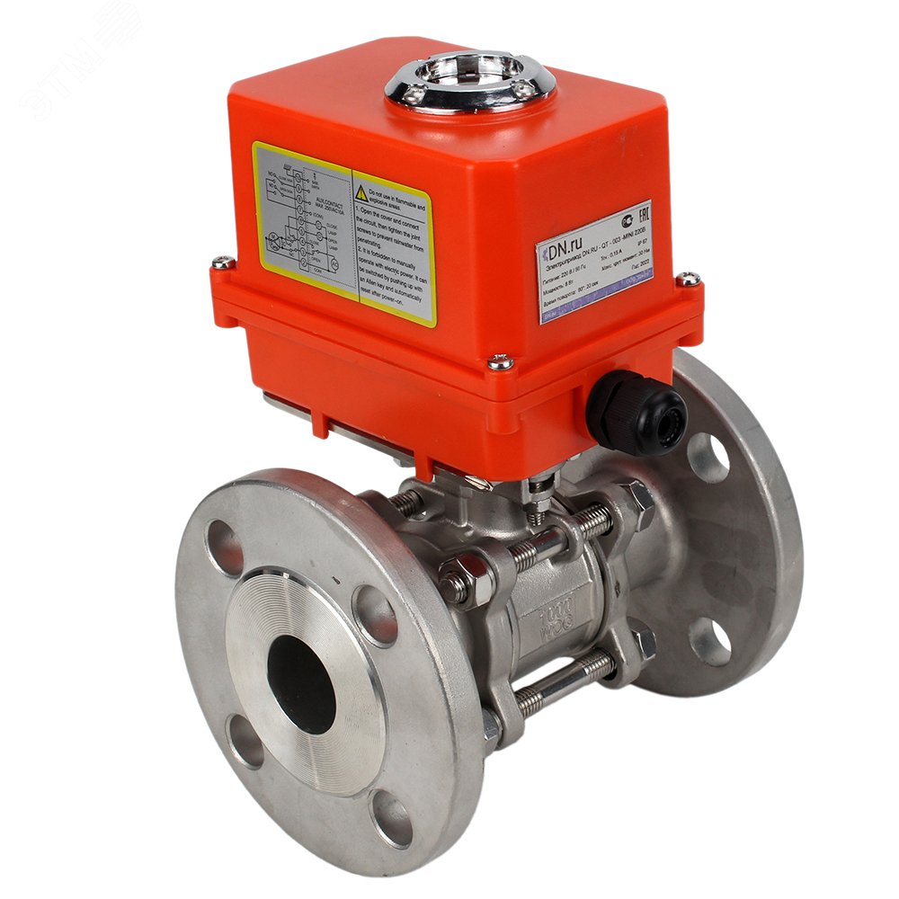 Изображение товара Кран шаровой КШФПТ-ISO.304.180 Ду25 Ру40 полнопроходной трехсоставной, нержавеющая сталь SS304, фланцевый, уплотнение PTFE, электропривод 003 220В MINI (шт) Изображение товара Кран шаровой КШФПТ-ISO.304.180 Ду25 Ру40 полнопроходной трехсоставной, нержавеющая сталь SS304, фланцевый, уплотнение PTFE, электропривод 003 220В MINI (шт)