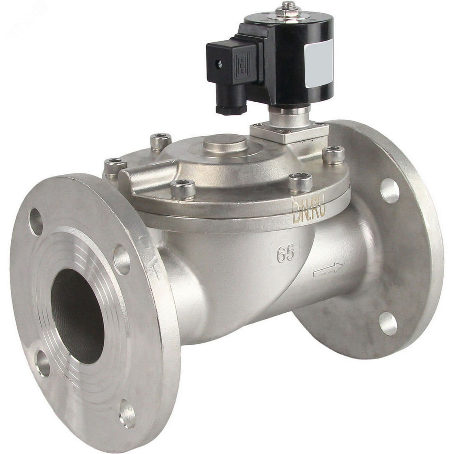 Изображение товара Клапан электромагнитный соленоидный двухходовой VSF-601E-PU-NC Ду65 Ру10, корпус сталь 304, пилотного действия, фланцевое присоединение, нормально-закрытый (НЗ), уплотнение EPDM, катушка 24В (шт)