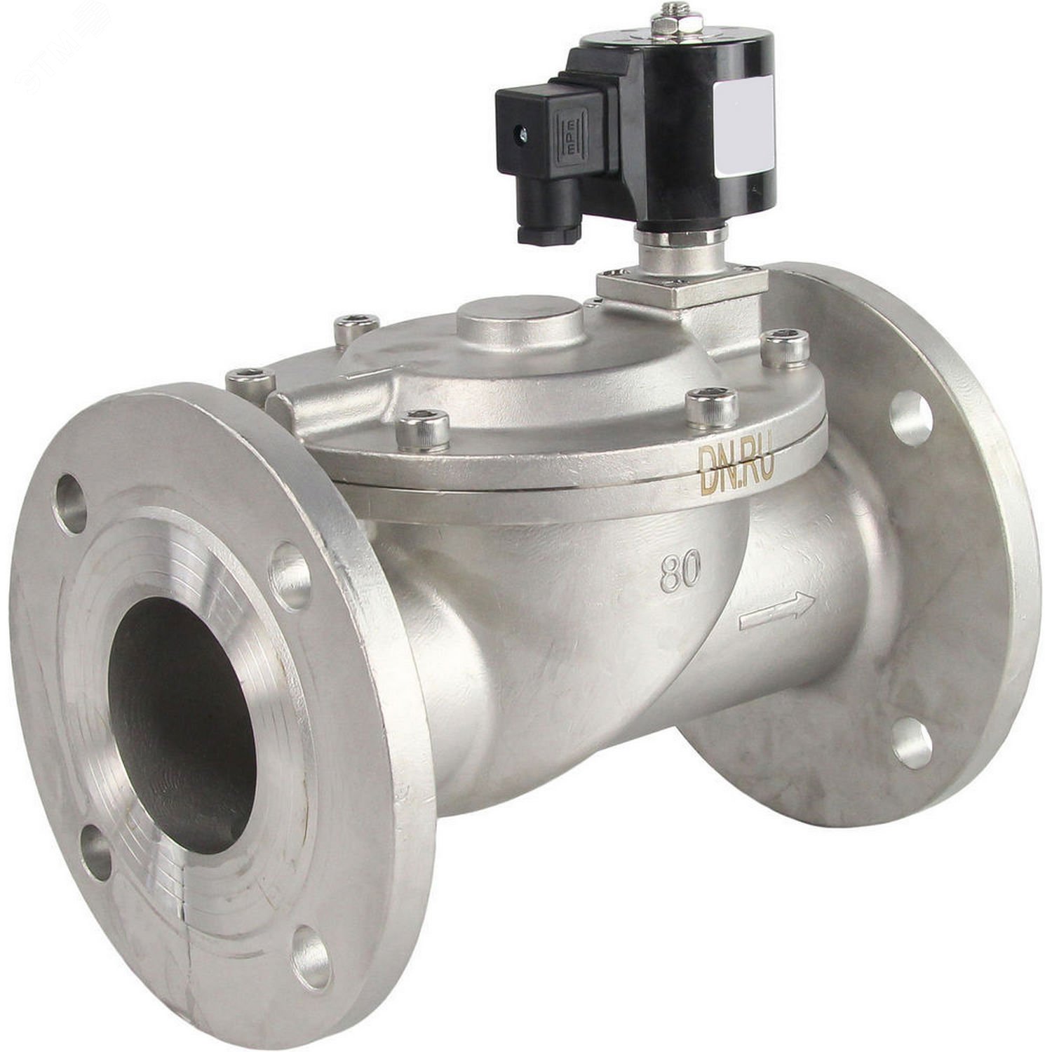 Изображение товара Клапан электромагнитный соленоидный двухходовой VSF-601N-PU-NC Ду80 Ру10, корпус сталь 304, пилотного действия, фланцевое присоединение, нормально-закрытый (НЗ), уплотнение NBR, катушка 220В (шт)