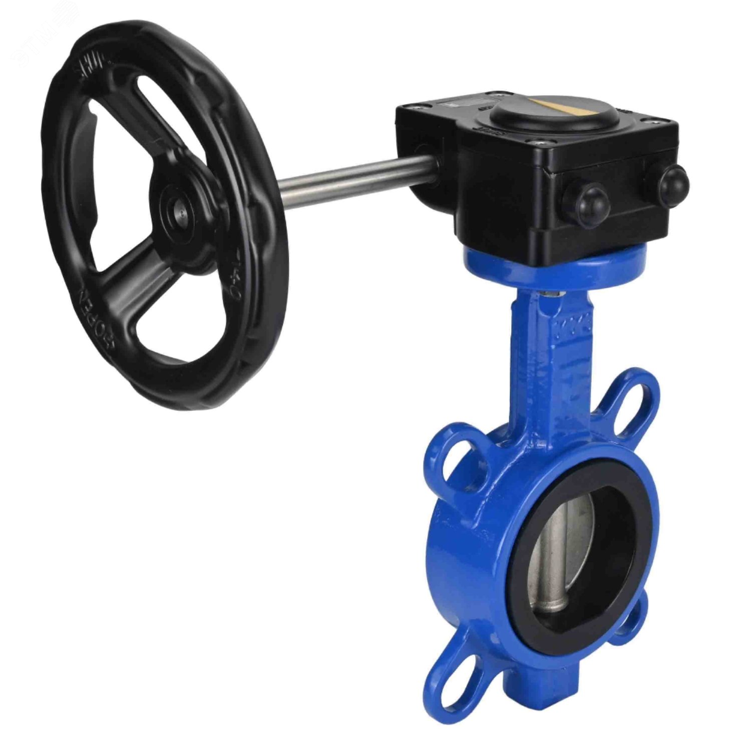 Изображение товара Затвор дисковый поворотный WCB-316L-EPDM Ду125 с редуктором HAM-1