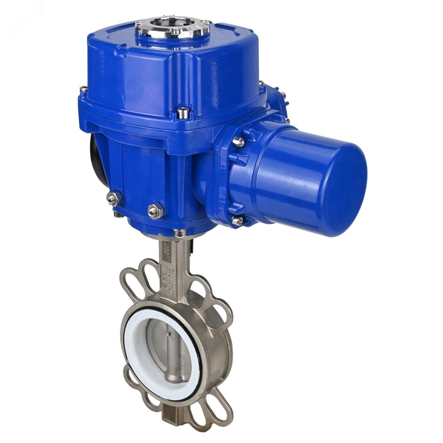 Изображение товара Затвор дисковый поворотный 316L-316L-PTFE Ду250 Ру16, корпус и диск нержавеющая сталь 316L, уплотнение PTFE, с 1/4-оборотным электроприводом QT-W (M)-060 220В (шт)