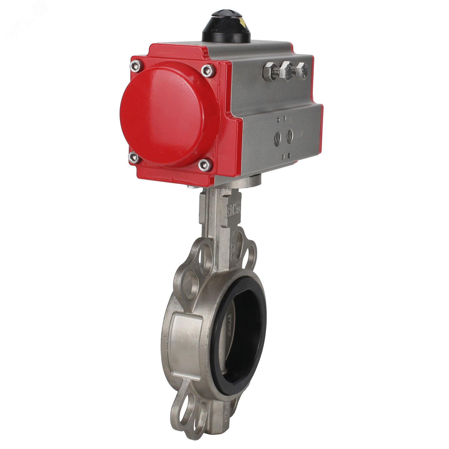 Изображение товара Затвор дисковый поворотный 316L Ду200 Ру16 с пневмоприводом DN.ru