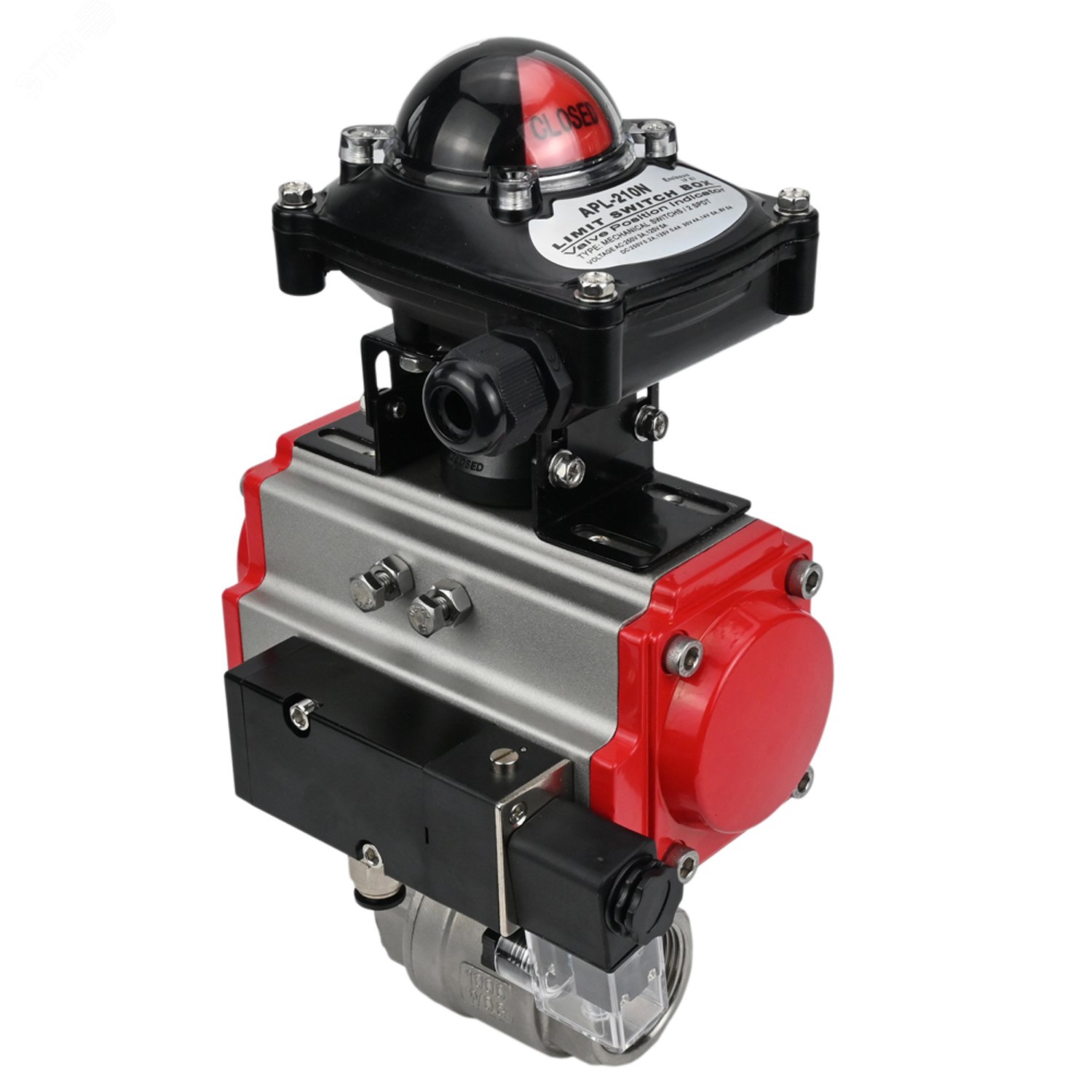 Изображение товара Кран шаровой Ду20 Ру63 нержавеющая сталь пневмопривод КШМП.316.230-ISO