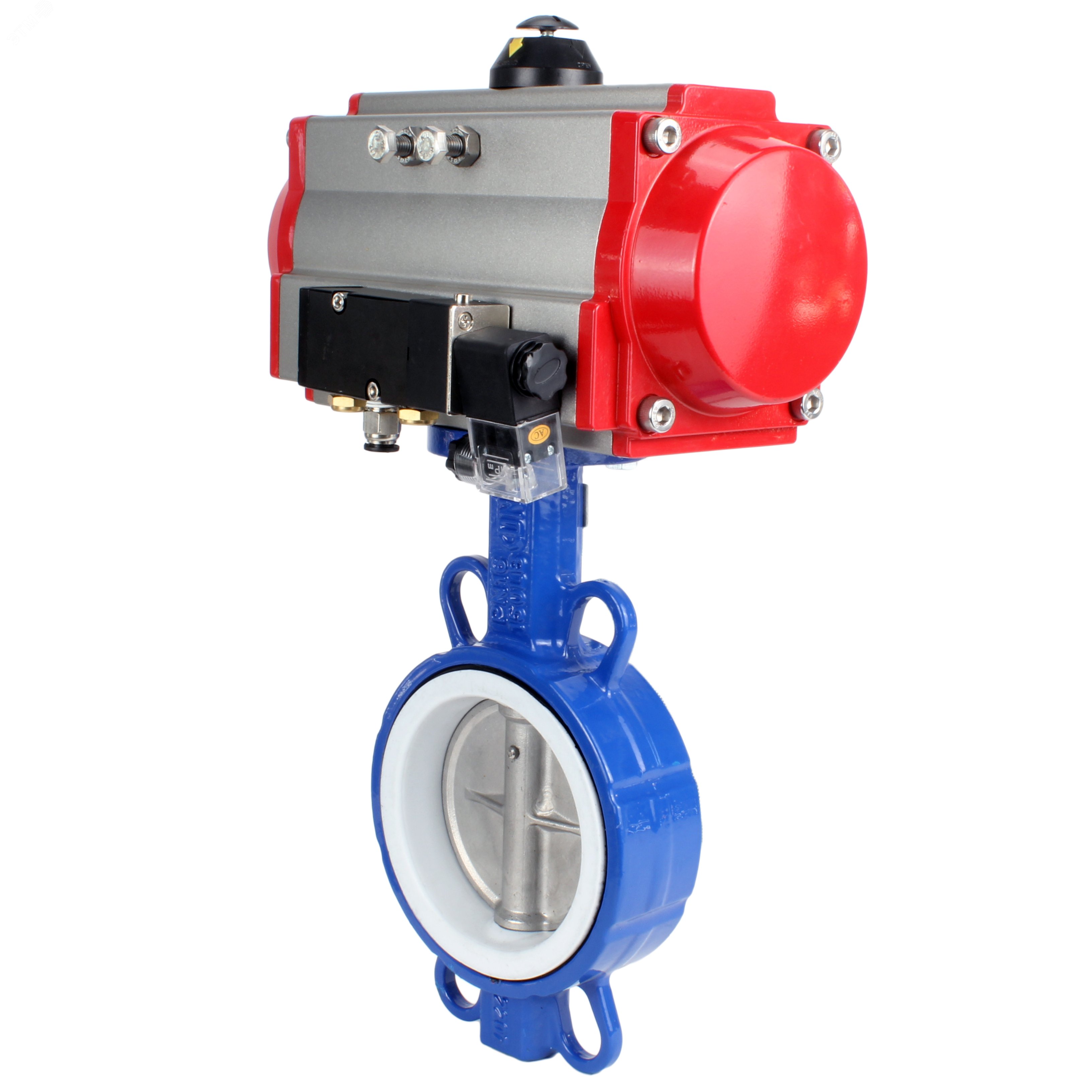 Изображение товара Затвор дисковый поворотный WCB-316L-PTFE Ду65 Ру16 пневмоуправление