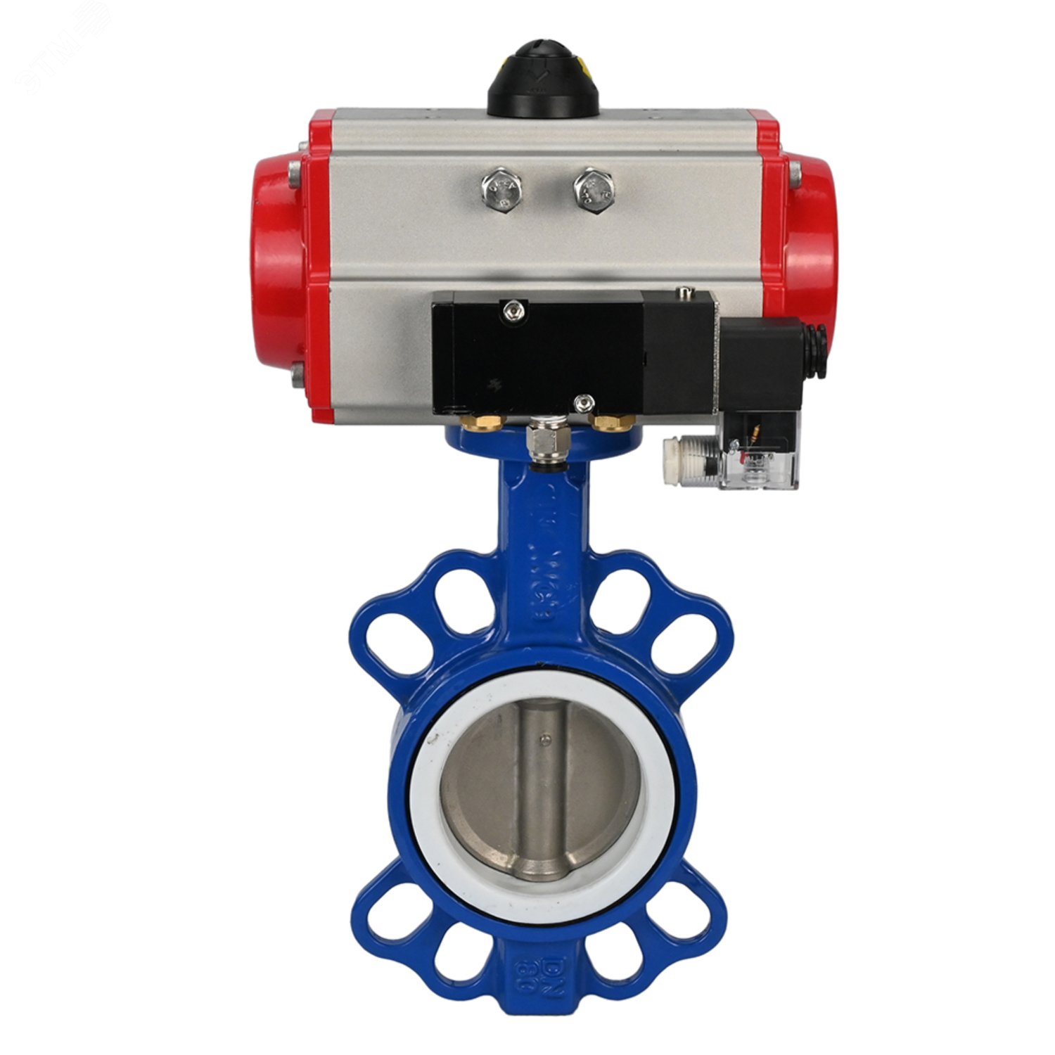 Изображение товара Затвор дисковый поворотный WCB-316L-PTFE Ду80 Ру16 с пневмоприводом