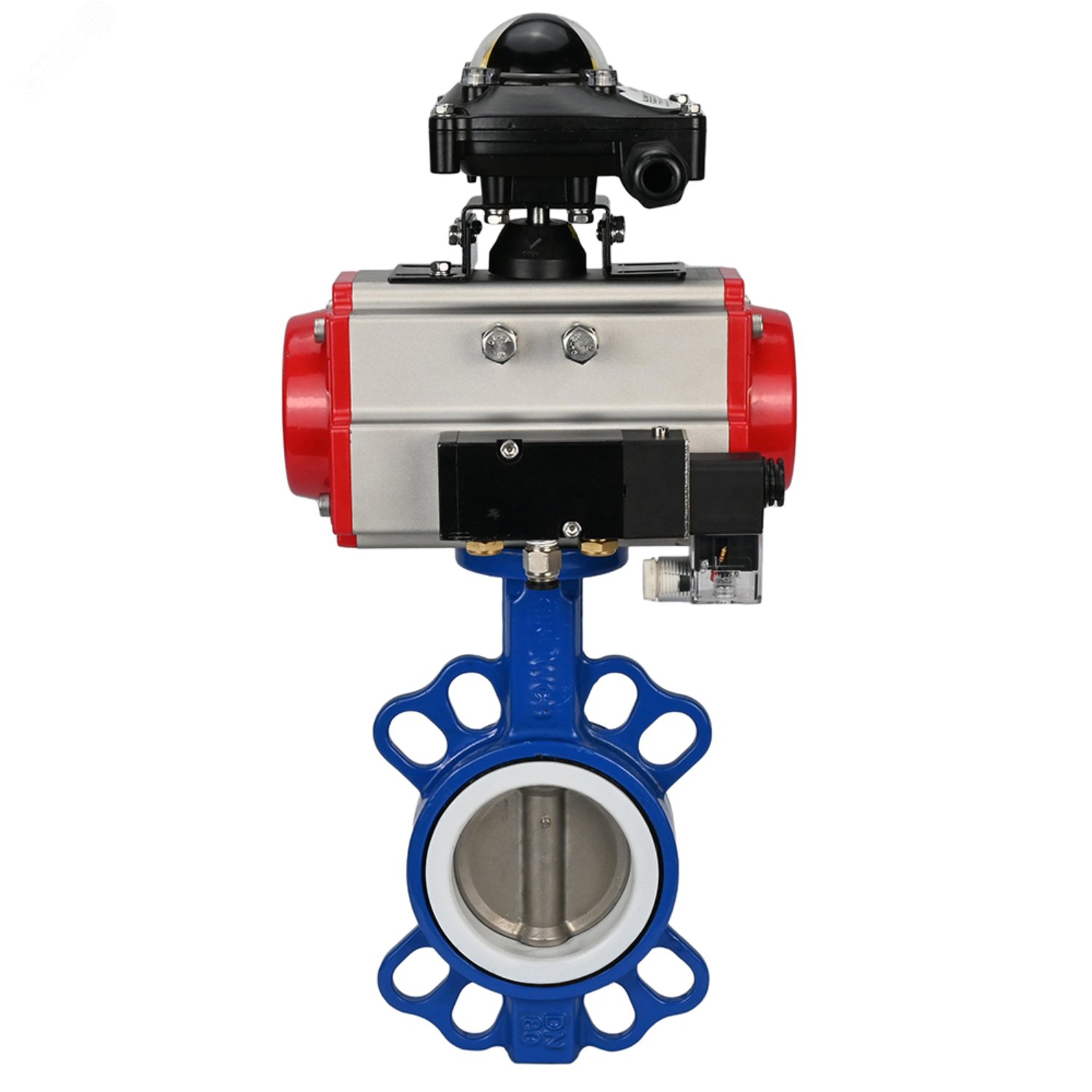 Изображение товара Затвор дисковый поворотный WCB-316L-PTFE Ду50 Ру16 с пневмоприводом