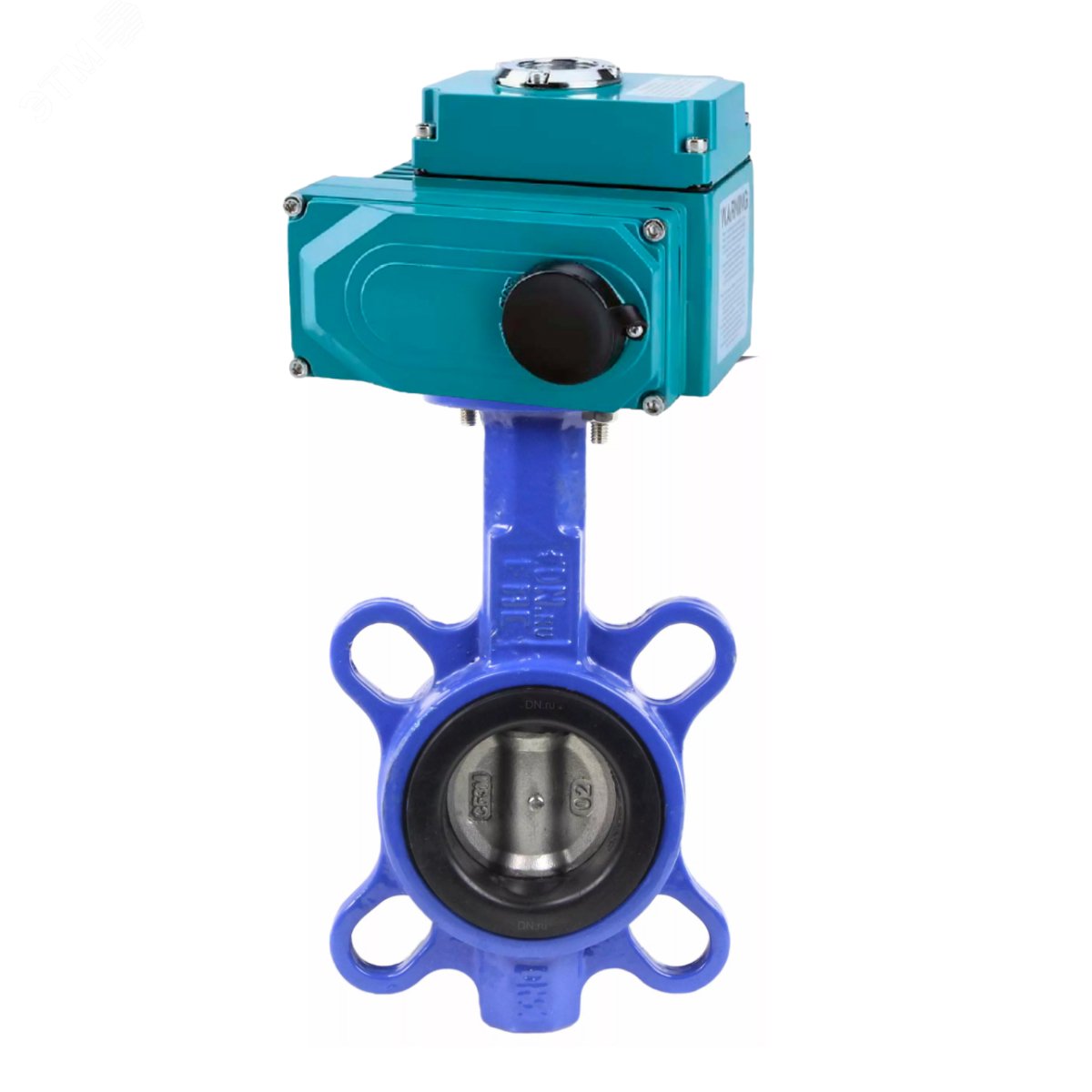 Изображение товара Затвор дисковый поворотный WCB-316-EPDM-2W-Fb Ду150 Ру16, корпус углеродистая сталь WCB, диск нержавеющая сталь 316L, уплотнение EPDM, с 1/4-оборотным электроприводом QT2-020-220VAC 220В (шт)