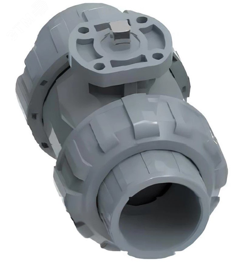 Изображение товара Кран шаровой НПВХ-НПВХ-E-FP-GRM-ISO Дн65 Ру10 полнопроходной, клеевой с разборным муфтовым соединением, корпус - UPVC (НПВХ), шар - UPVC (НПВХ), уплотнение - EPDM, с ISO-фланцем и голым штоком квадратным (шт)